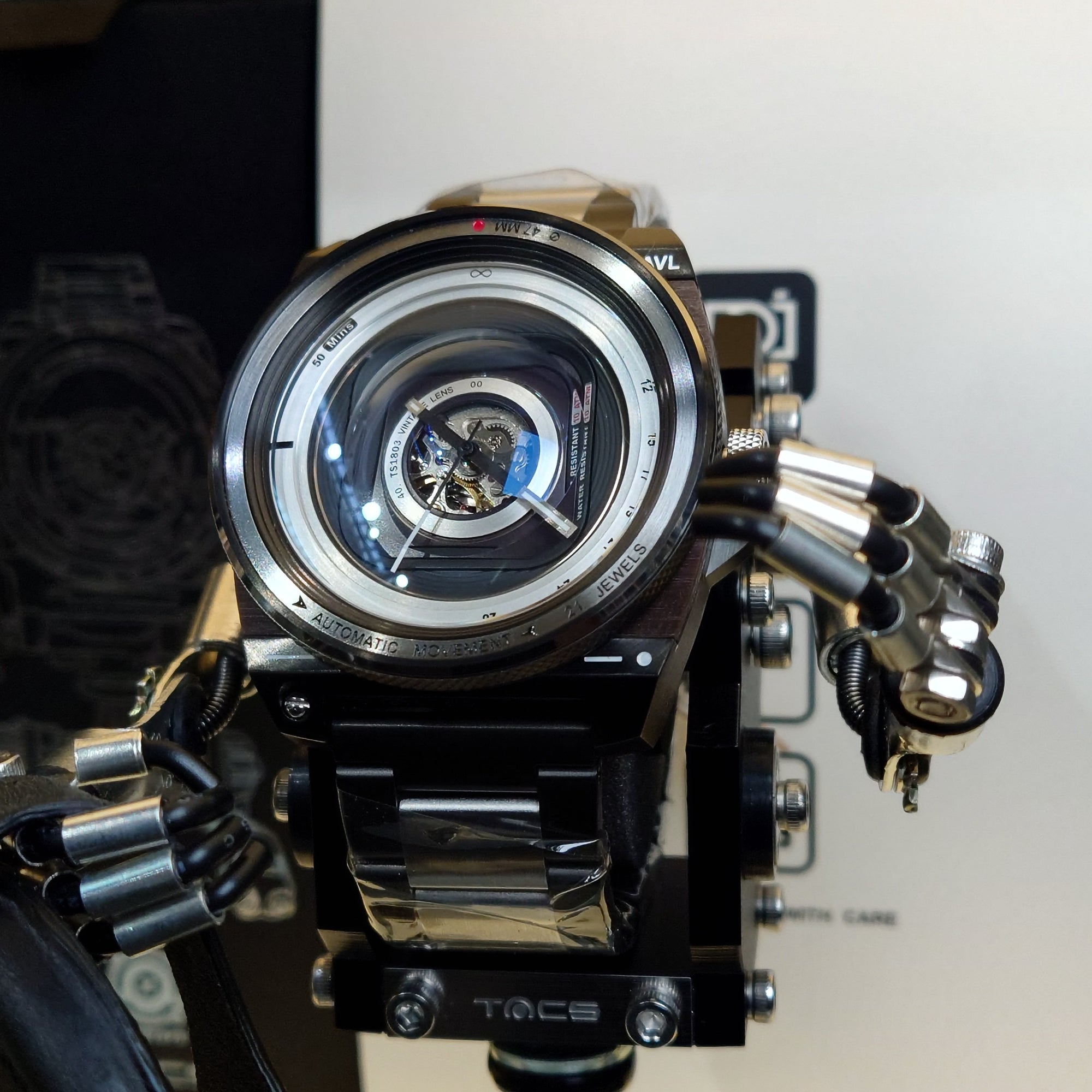 TACS AVL II - Shutter Silver 鏡頭自動錶 TS1803-FR  連機械人套裝