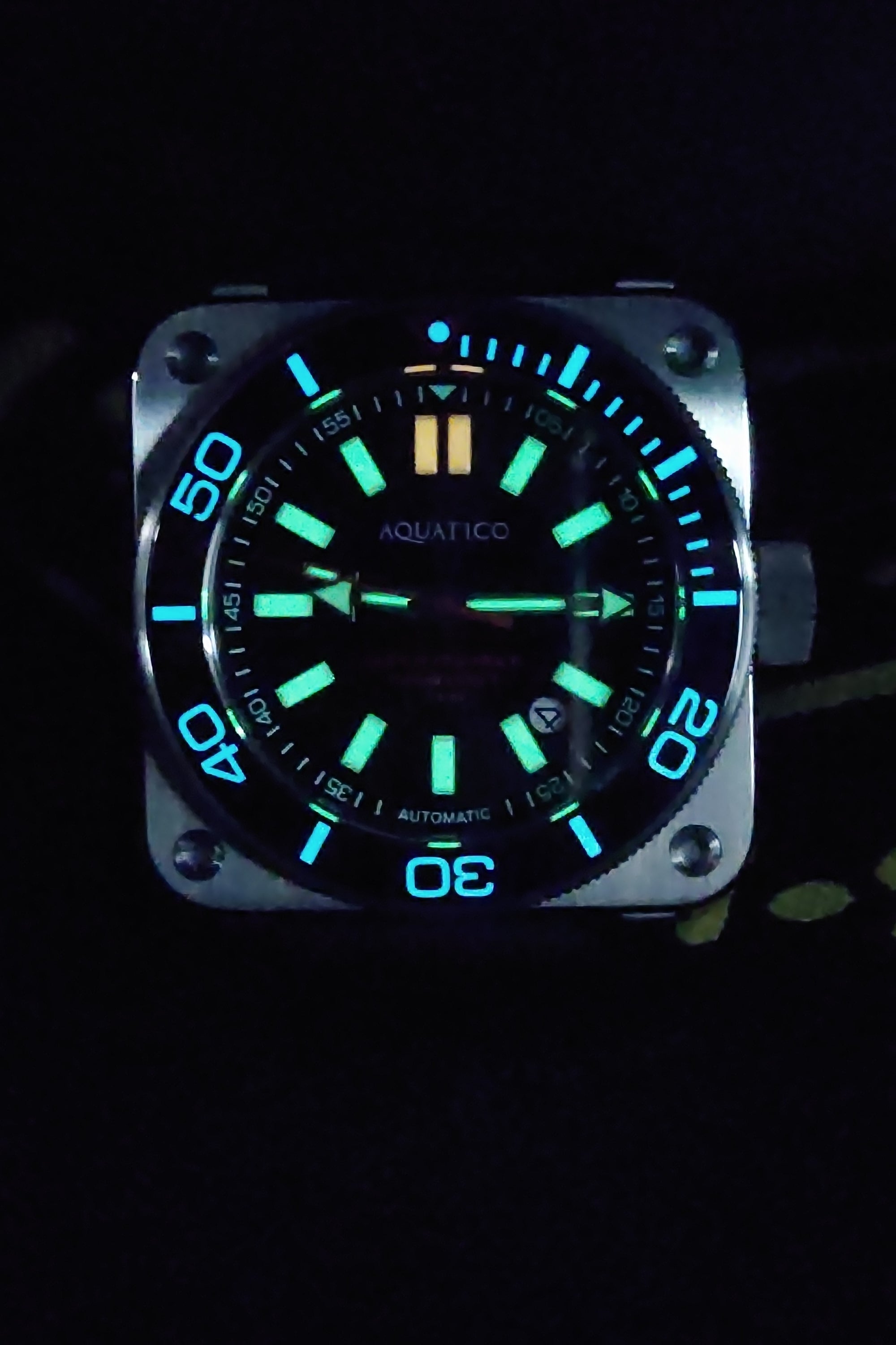 Aquatico Super Charger Steel Man Tritium T100氣燈 機械錶 Blue Dial