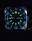 Aquatico Super Charger Steel Man Tritium T100氣燈 機械錶 Blue Dial