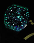 Bonest Gatti 現貨發售 多功能酒桶形夜光碳纖維自動錶 黑色BG9007-R2