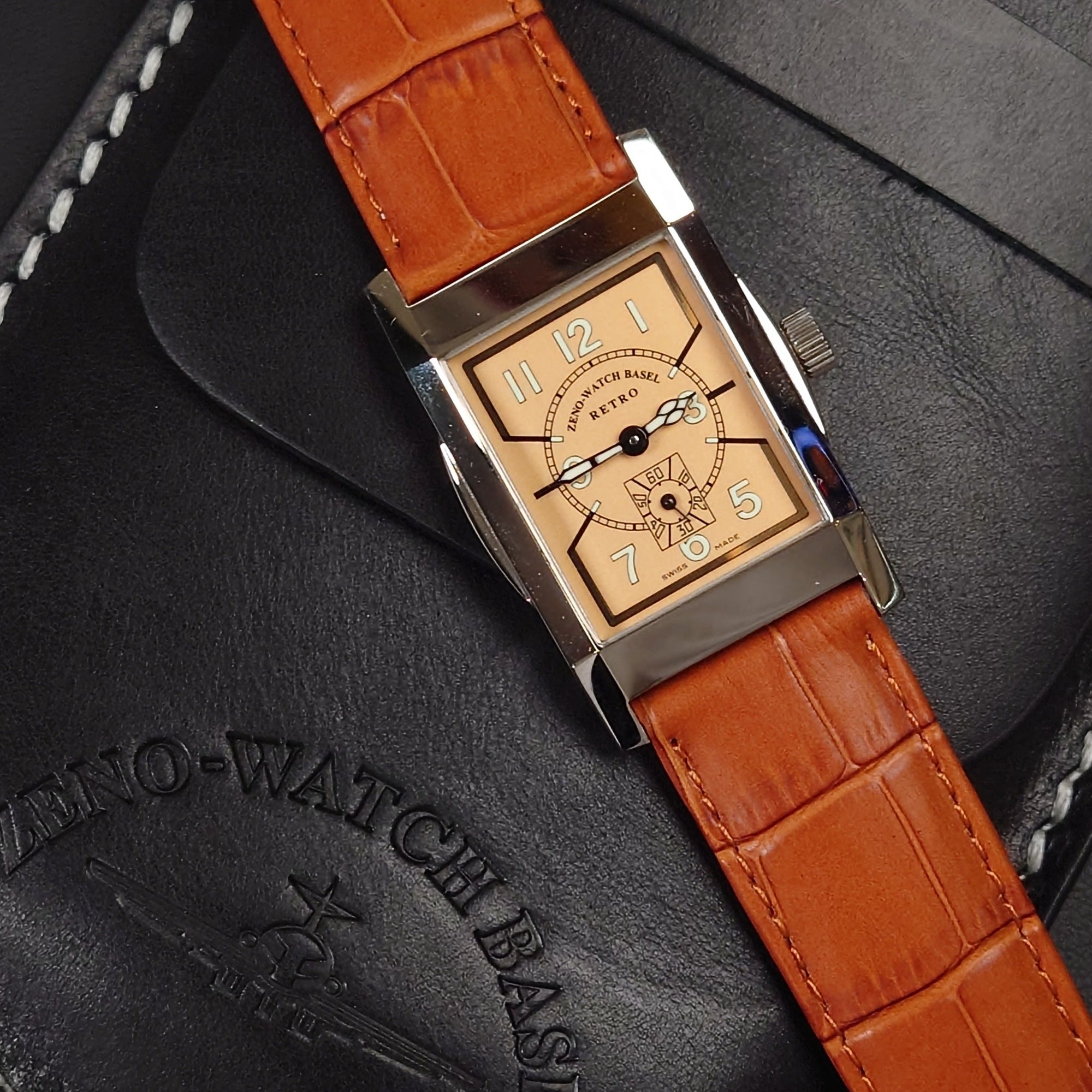 瑞士 Zeno-Watch Basel Art Deco Rectangular Winder 手動上鏈錶 3043-i3
