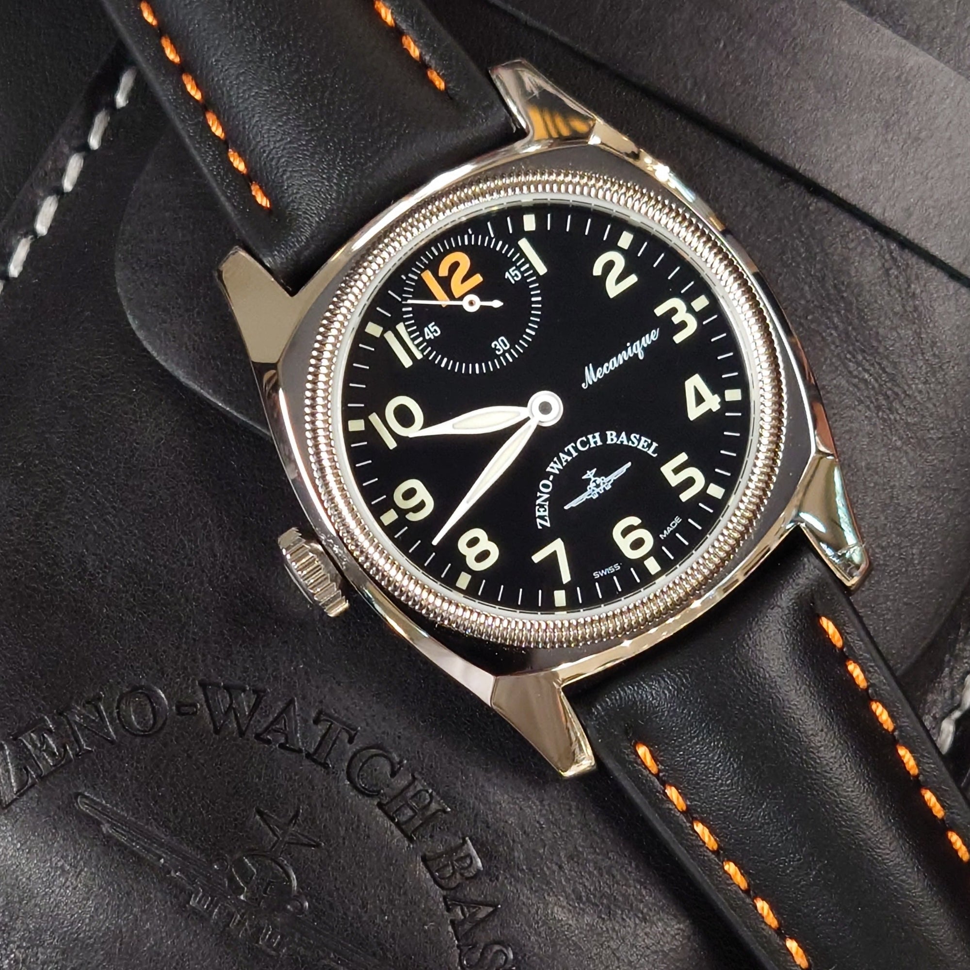 瑞士 Zeno-Watch Basel Retro Carre Winder – Lefthander 左手手動機械錶 6164-12-a15 ETA6498