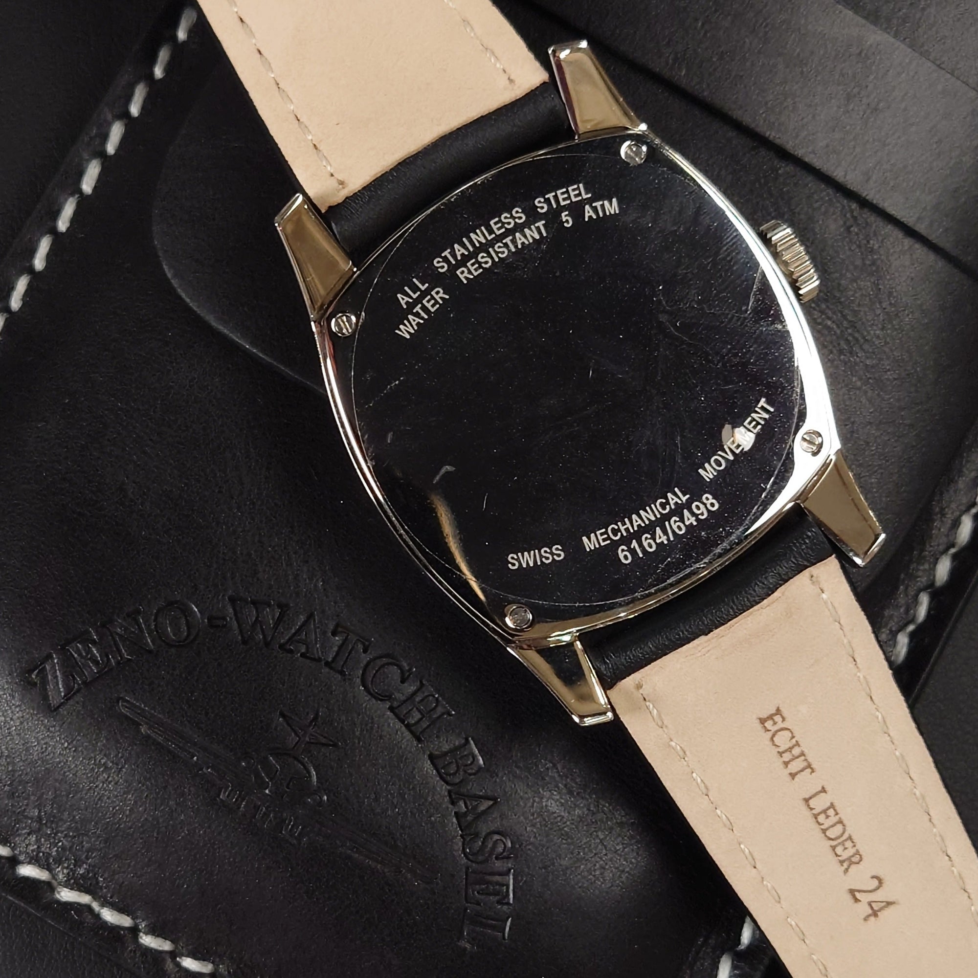 瑞士 Zeno-Watch Basel Retro Carre Winder – Lefthander 左手手動機械錶 6164-12-a15 ETA6498