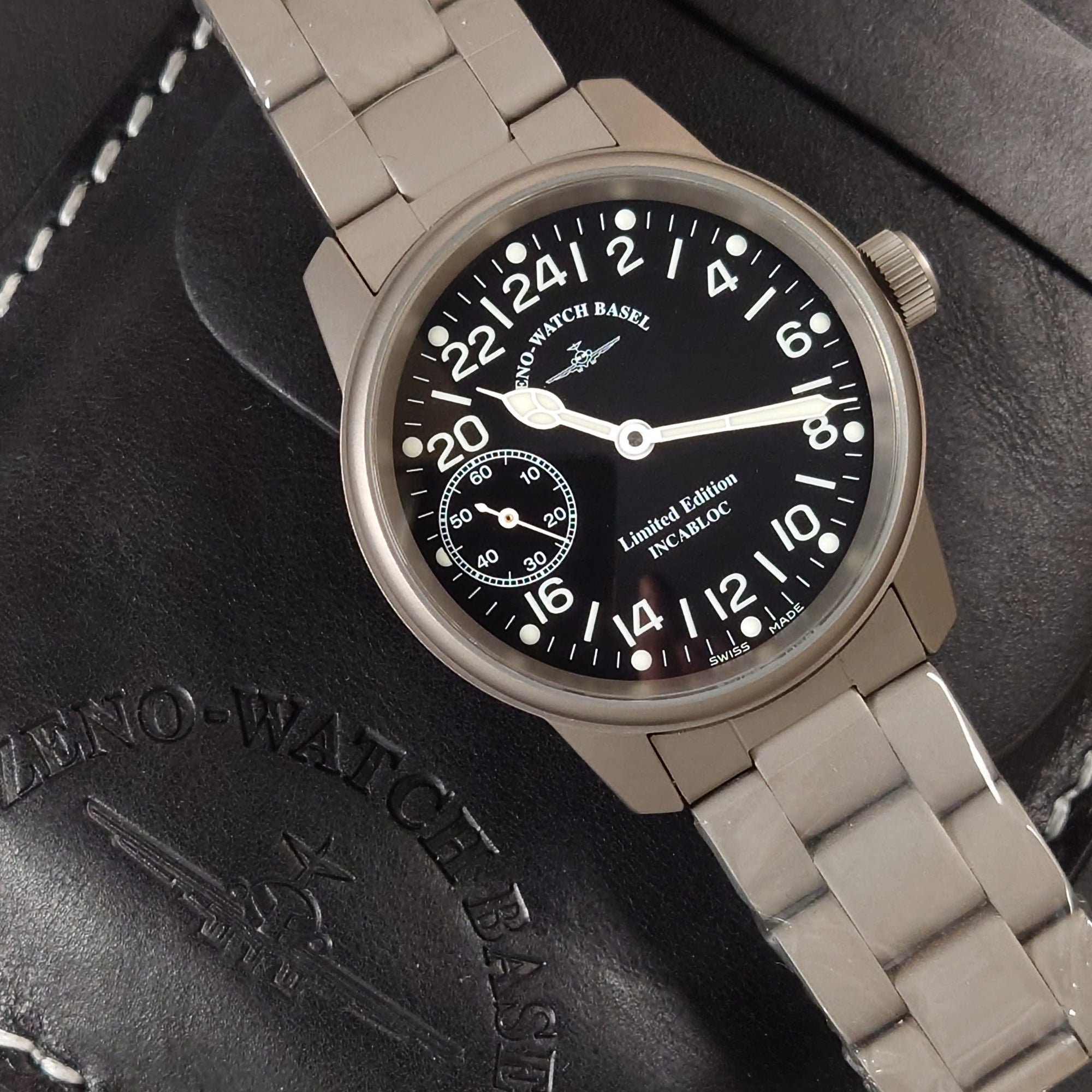 瑞士 Zeno-Watch Basel Classic Titanium Pilot 鈦金屬手動上鏈錶 7558-9-24-a1M ETA6497