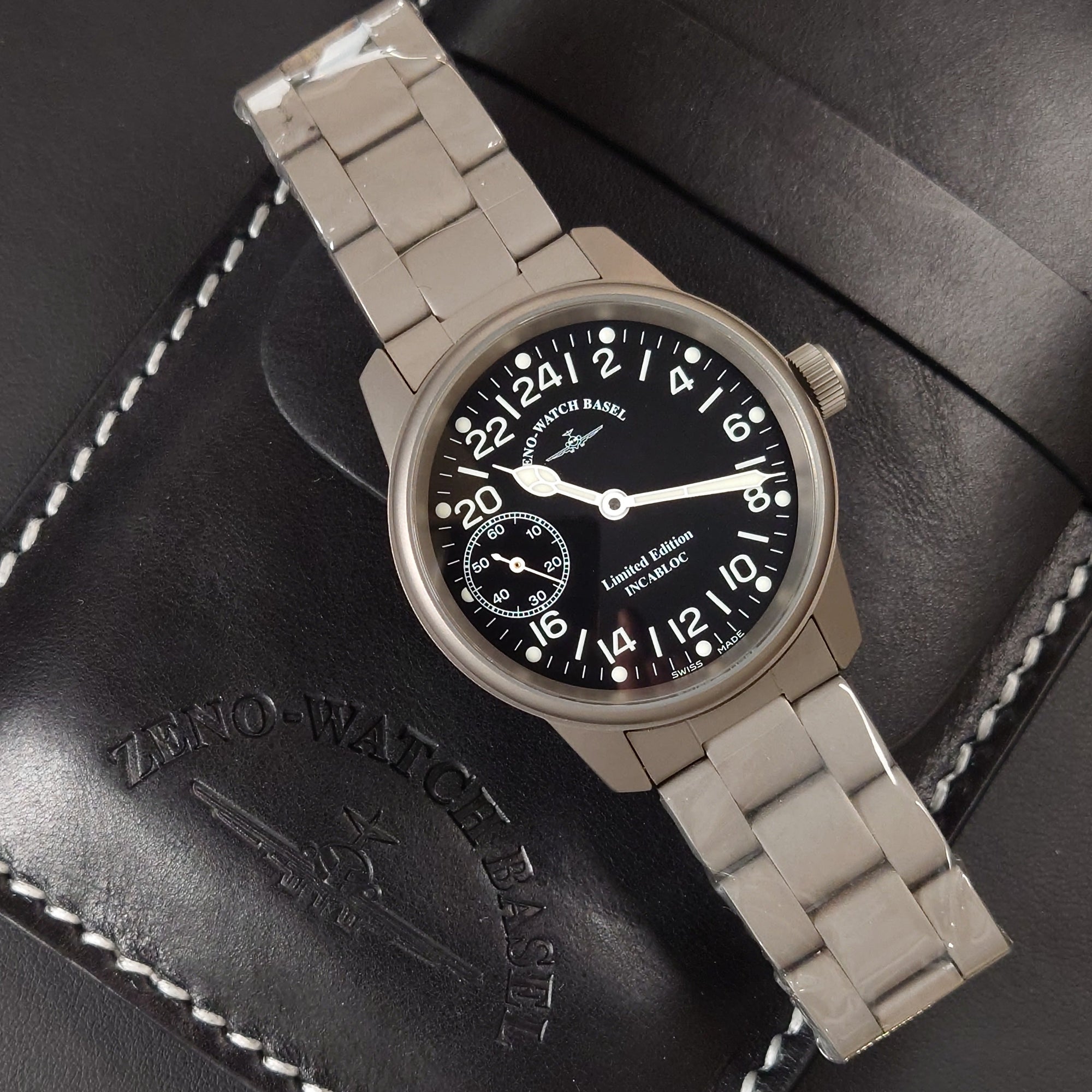 瑞士 Zeno-Watch Basel Classic Titanium Pilot 鈦金屬手動上鏈錶 7558-9-24-a1M ETA6497