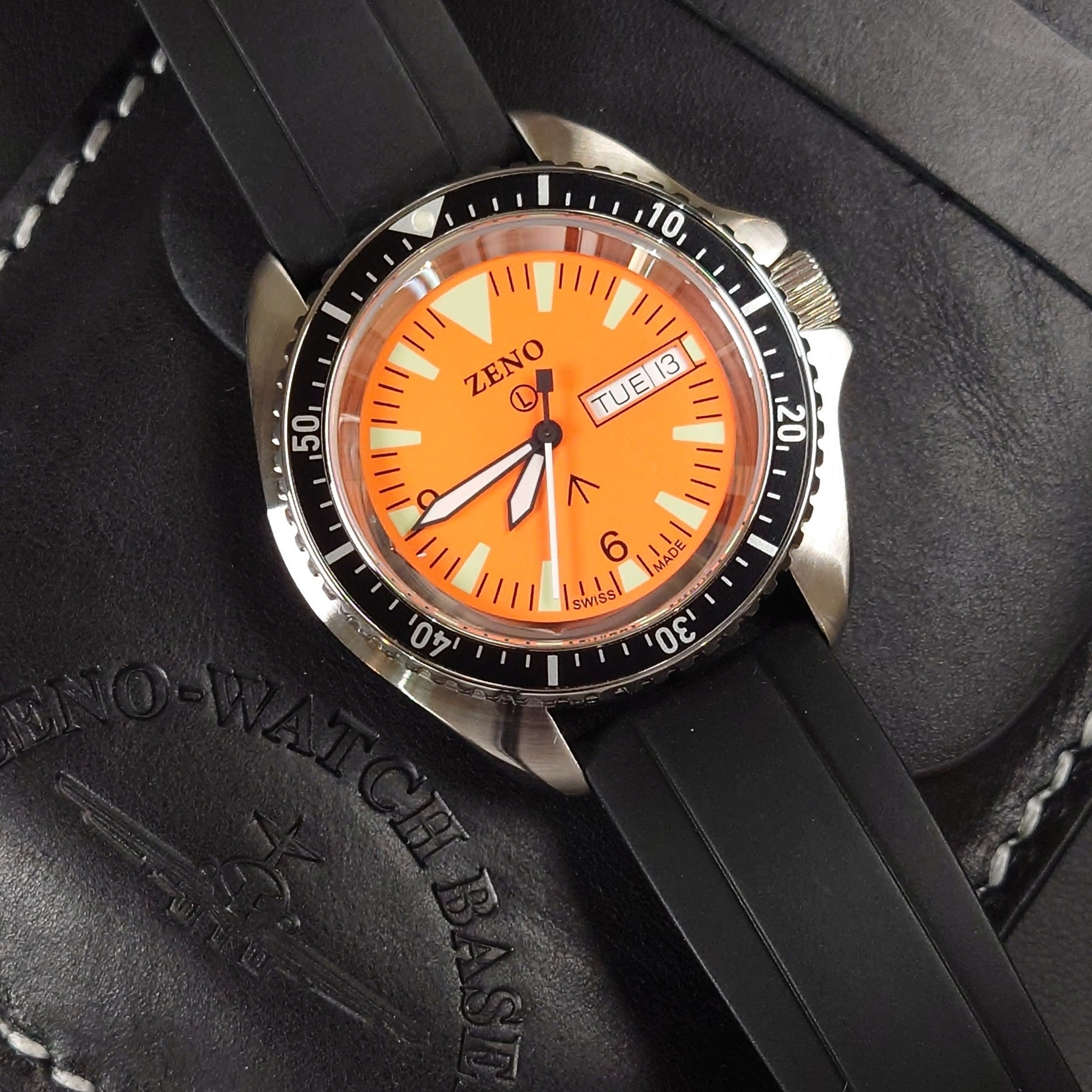 Zeno diver ZWB4-a5  銀錶殼橙面 限量#88/200