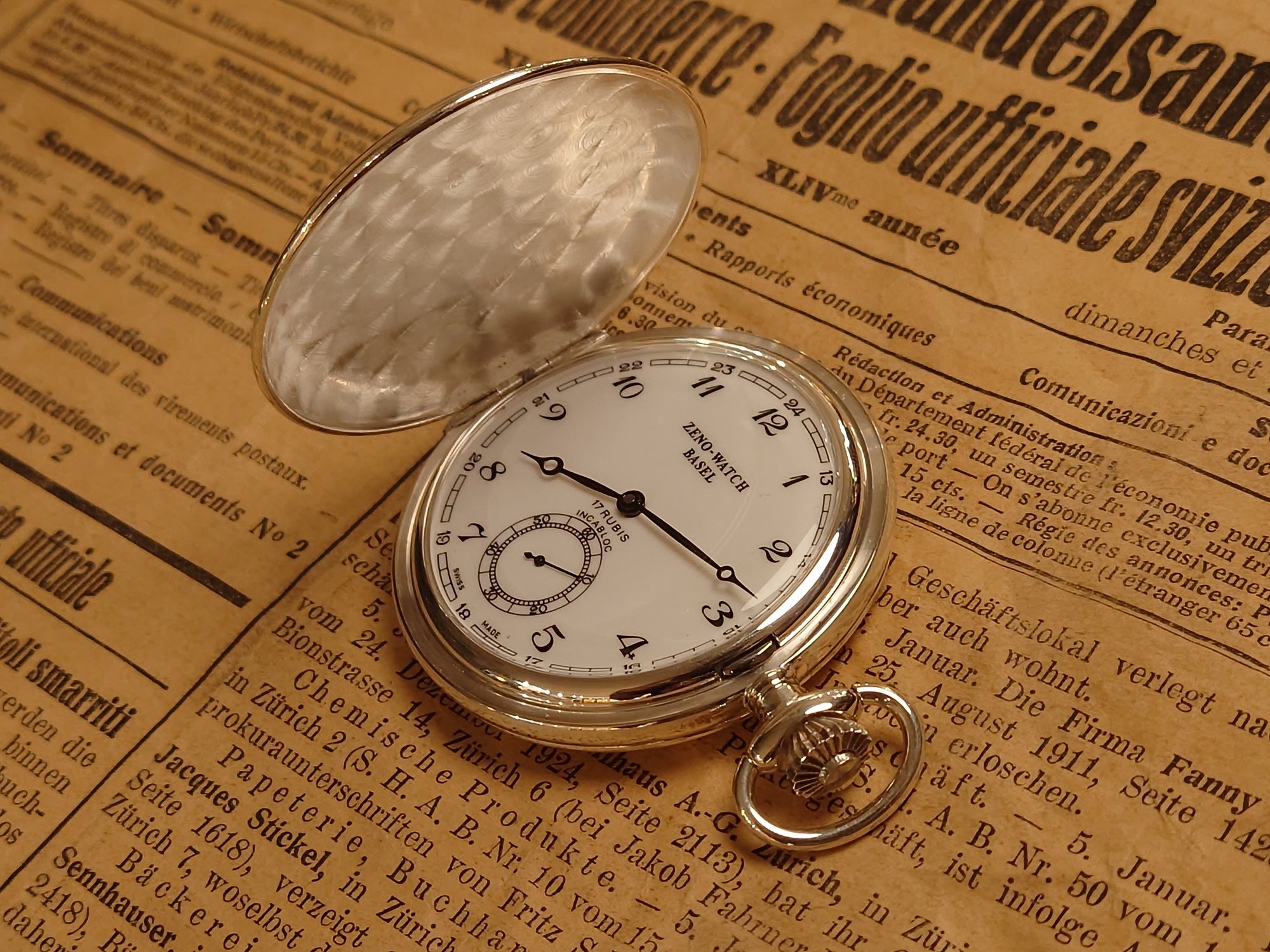 Zeno-Watch Basel 925 silver pocket watch