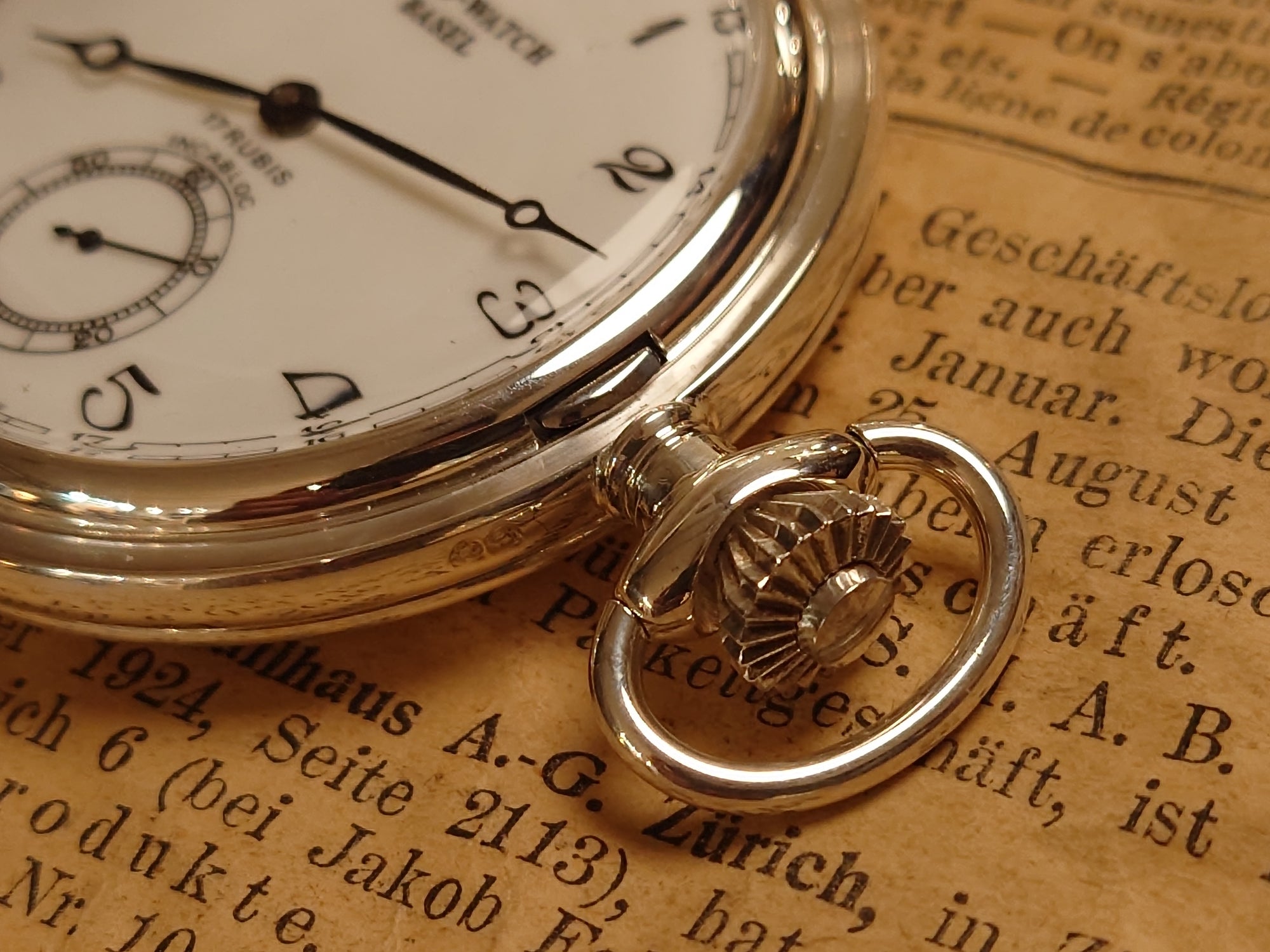 Zeno-Watch Basel 925 silver pocket watch