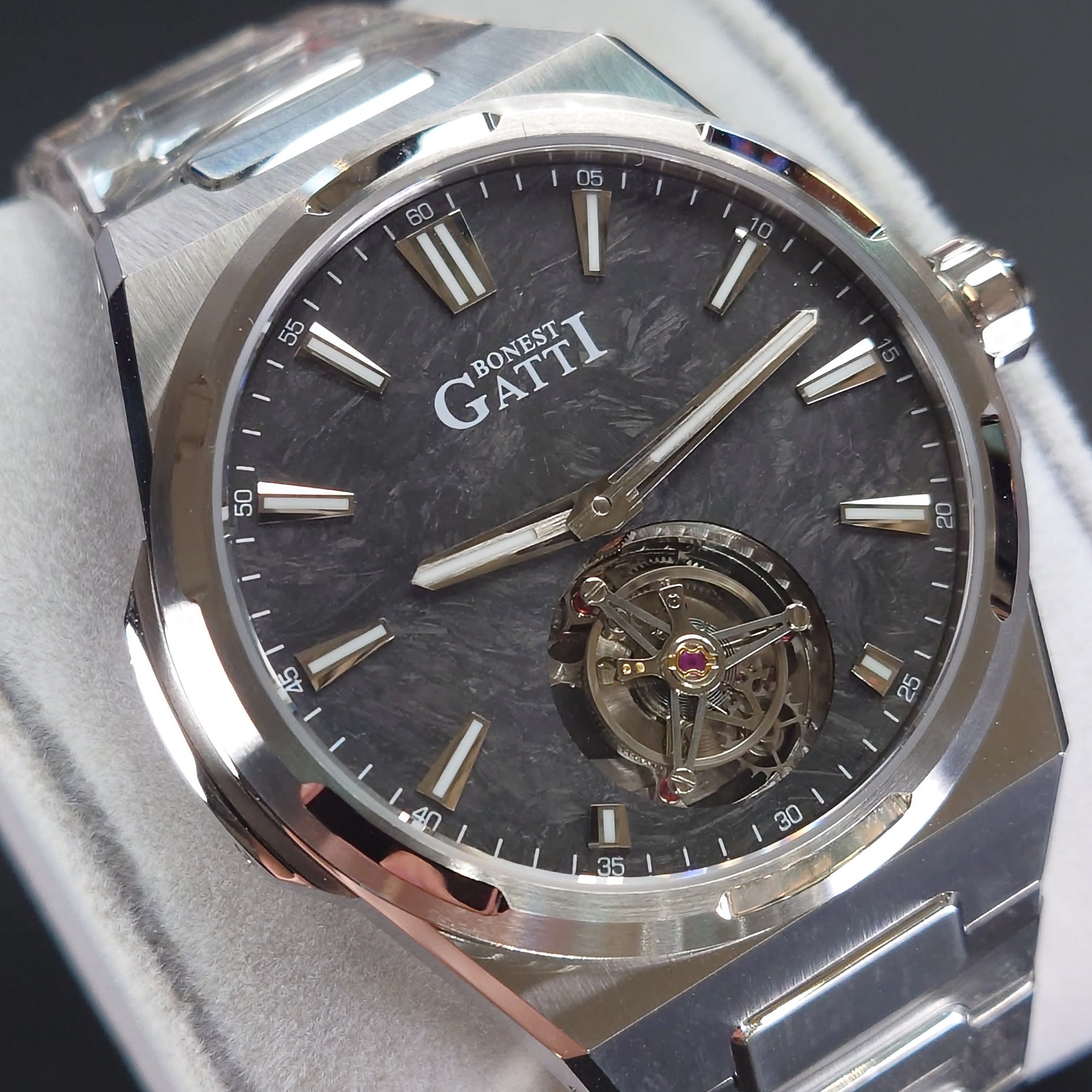 Bonest Gatti BG7006 Carbon Fiber Luminous Dial Tourbillon