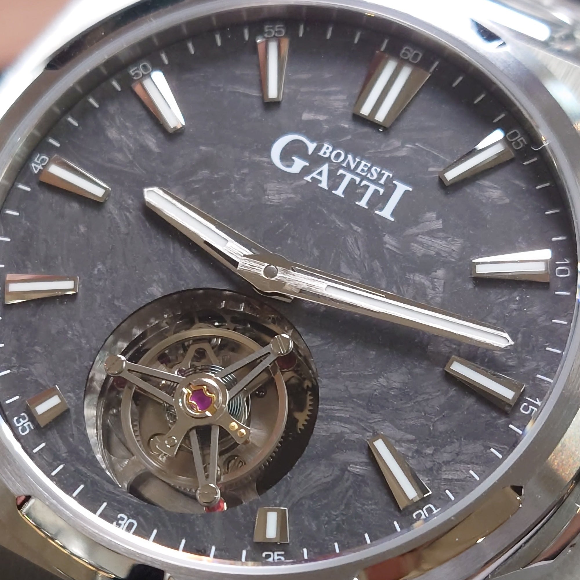Bonest Gatti BG7006 Carbon Fiber Luminous Dial Tourbillon