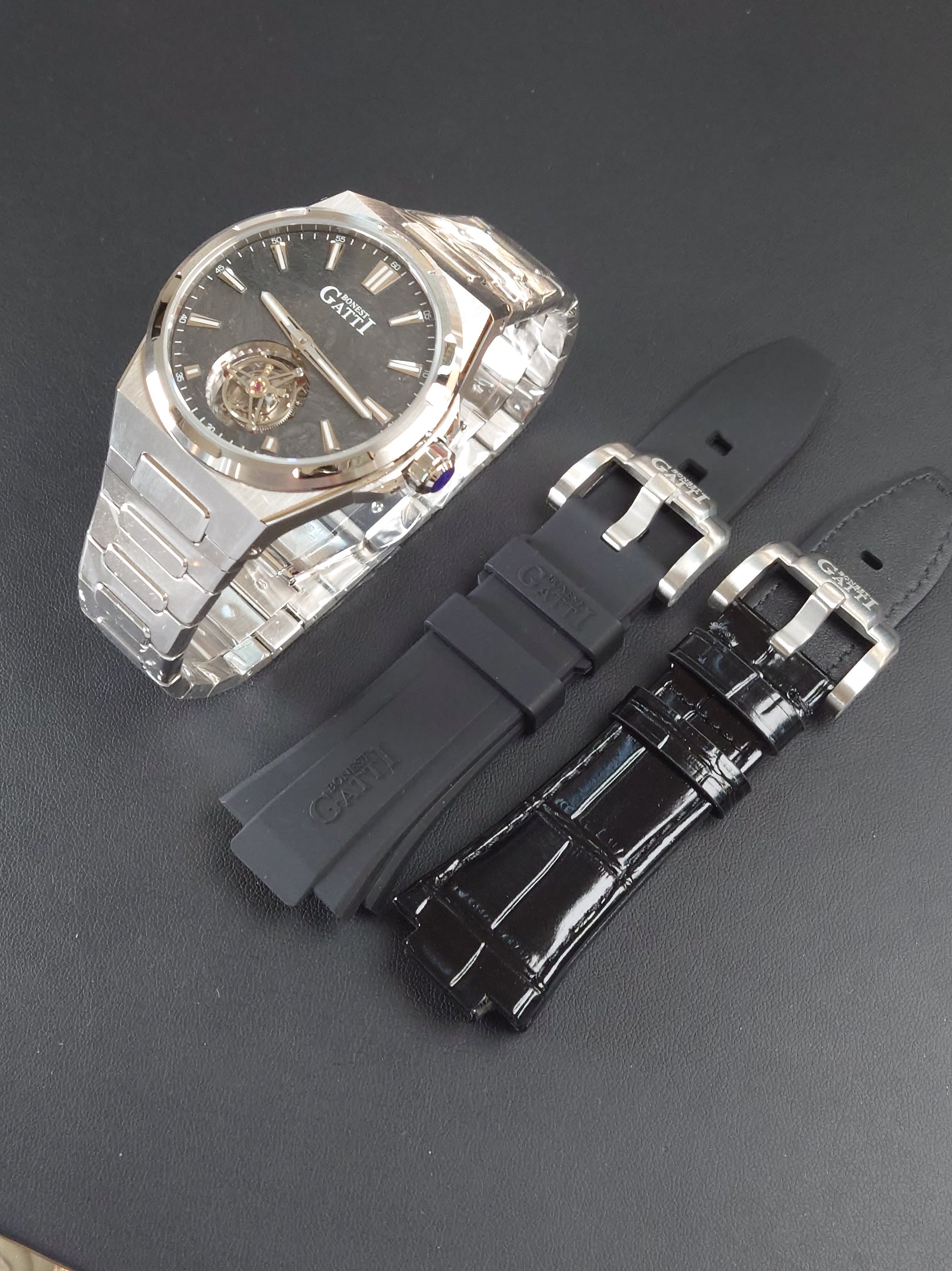 Bonest Gatti BG7006 Carbon Fiber Luminous Dial Tourbillon