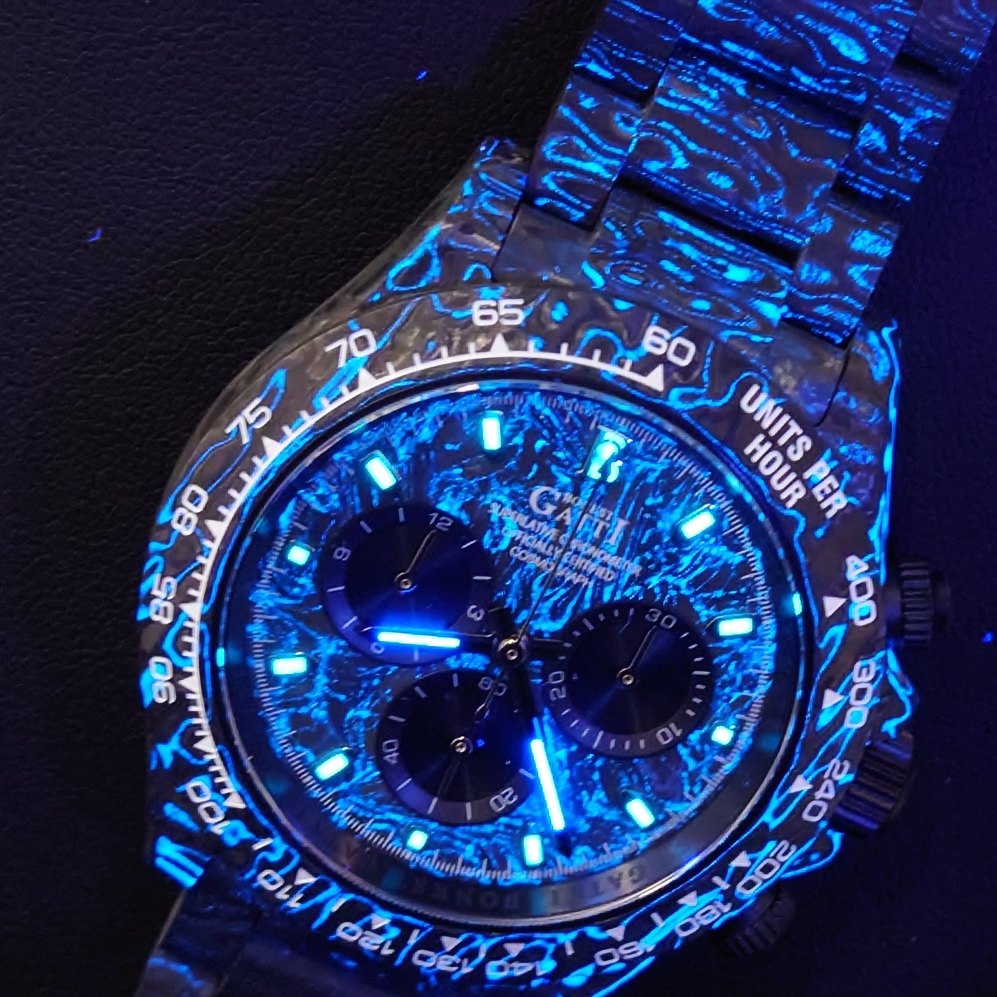 Bonest Gatti In Stock Daytona-style New Luminous Carbon Fiber Mechanical Chronograph Watch BG9012-C1