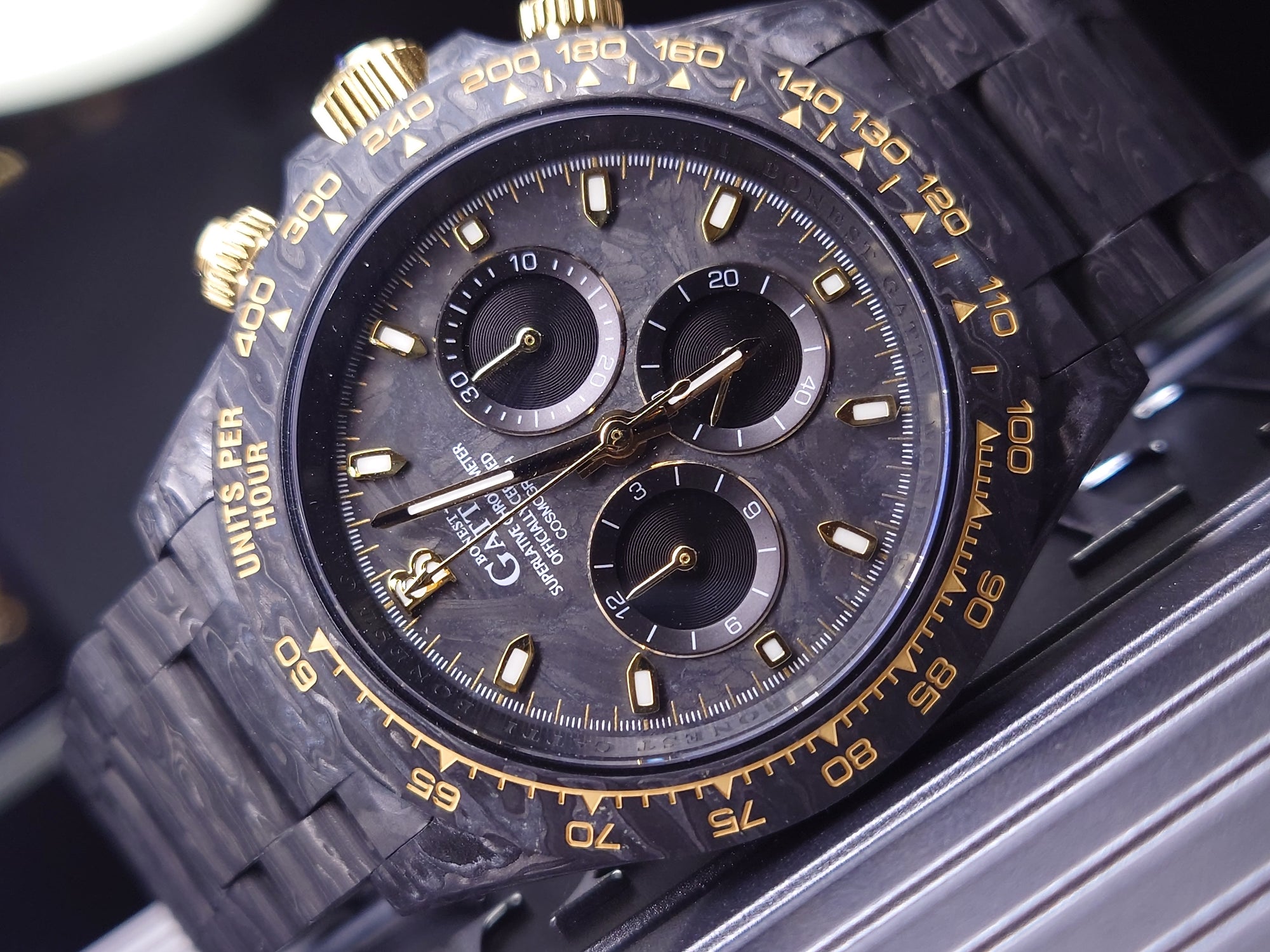 Bonest Gatti 現貨發售 地通拿款全新夜光碳纖機械計時錶 BG9012-C2
