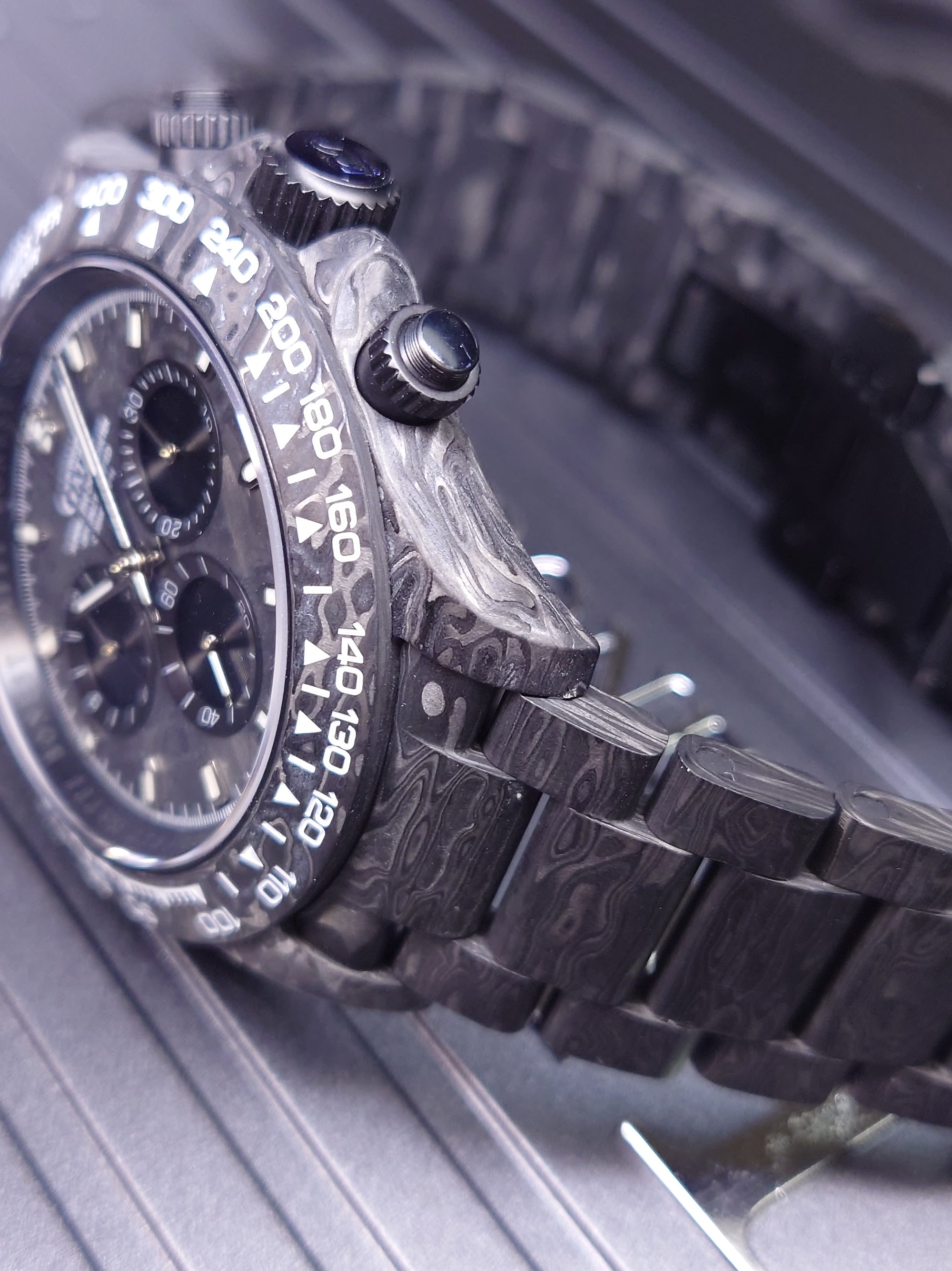 Bonest Gatti In Stock Daytona-style New Luminous Carbon Fiber Mechanical Chronograph Watch BG9012-C1