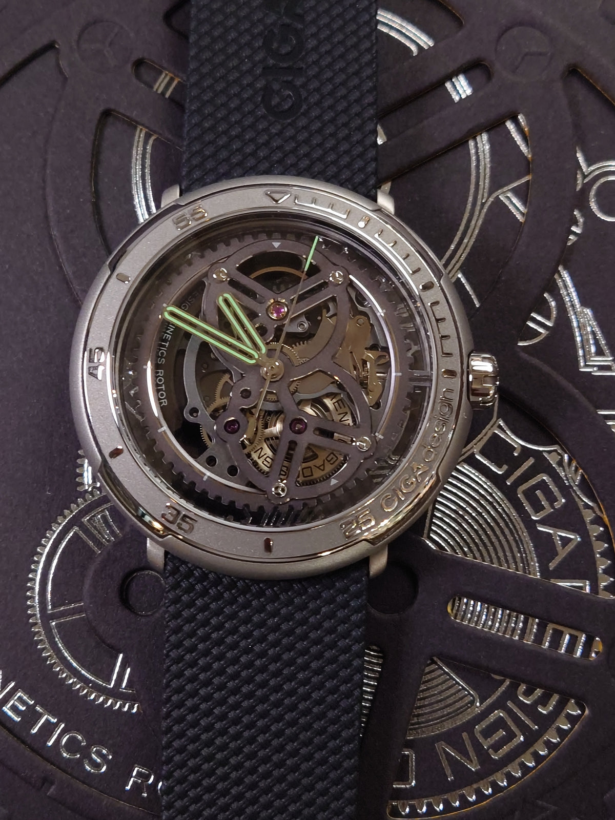 CIGA design Vector Automatic Watch - Titanium V011-TIGR-6B