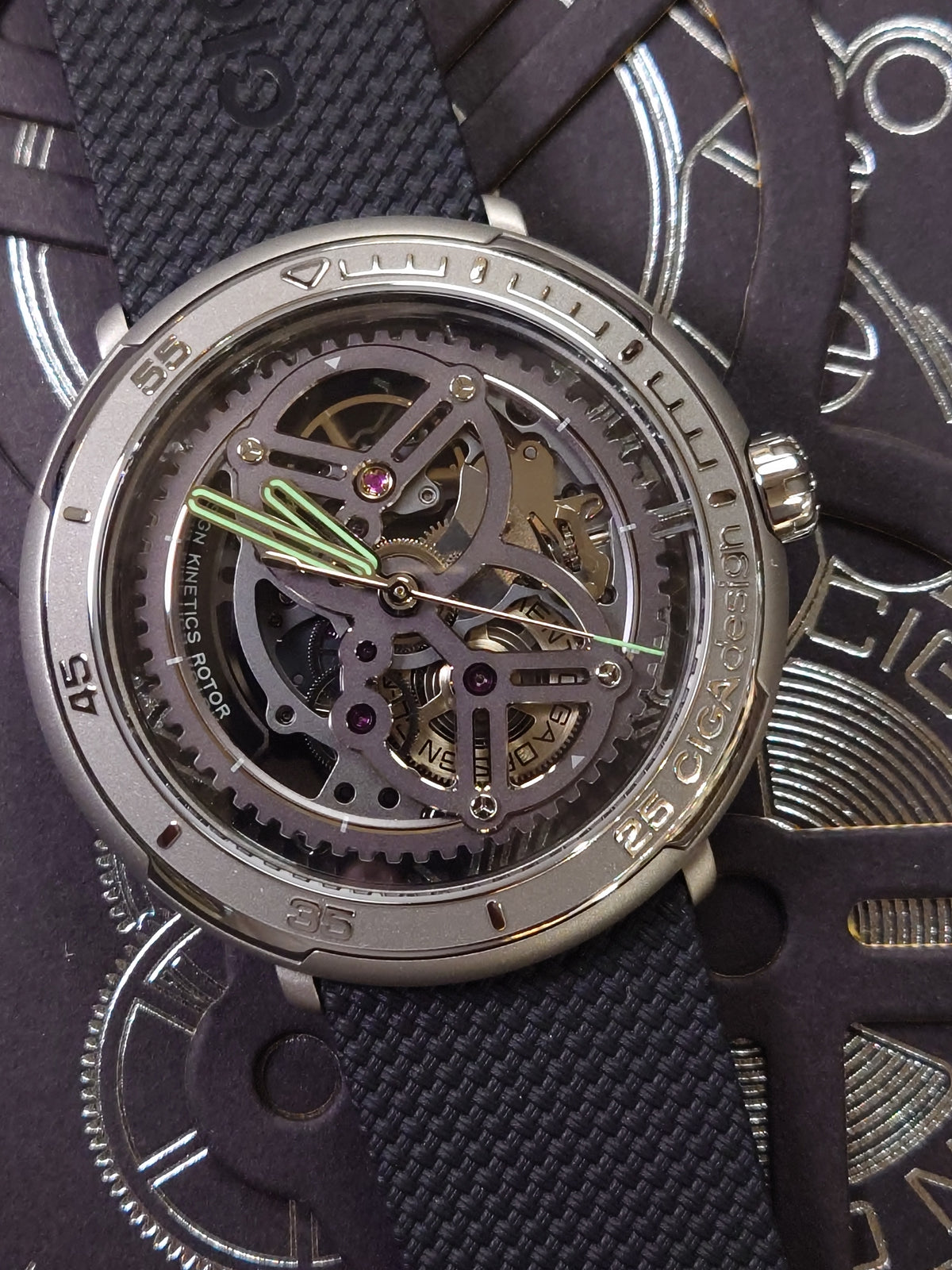 CIGA design Vector Automatic Watch - Titanium V011-TIGR-6B