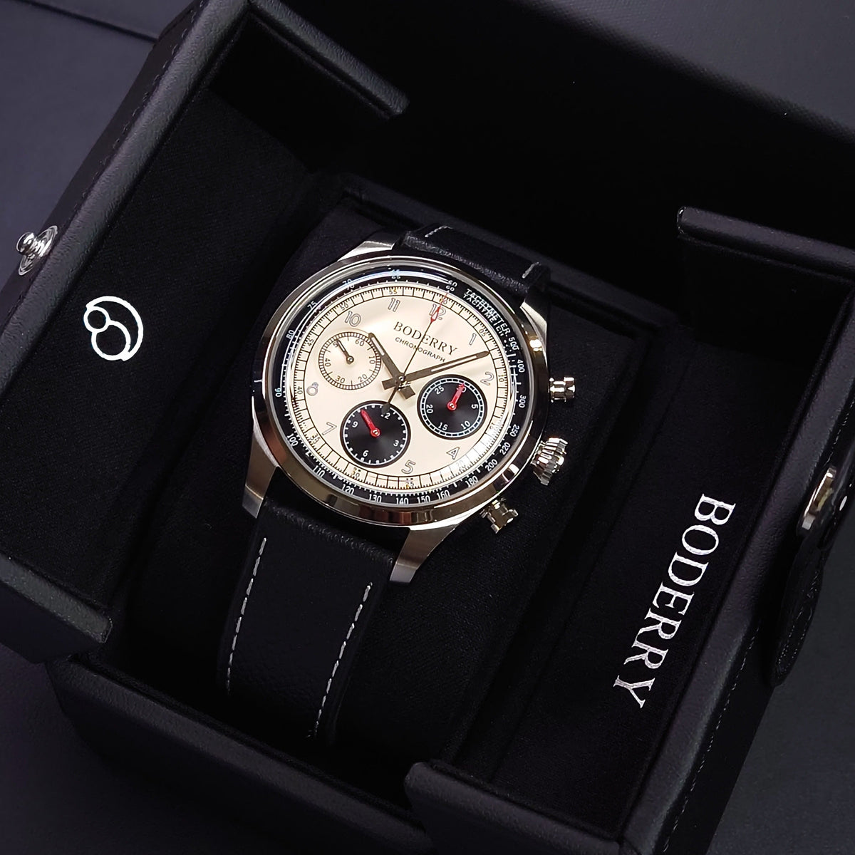 Boderry ASYMMETRY - Mechanical Chronograph with Domed Sapphire Crystal | Khaki M01-01