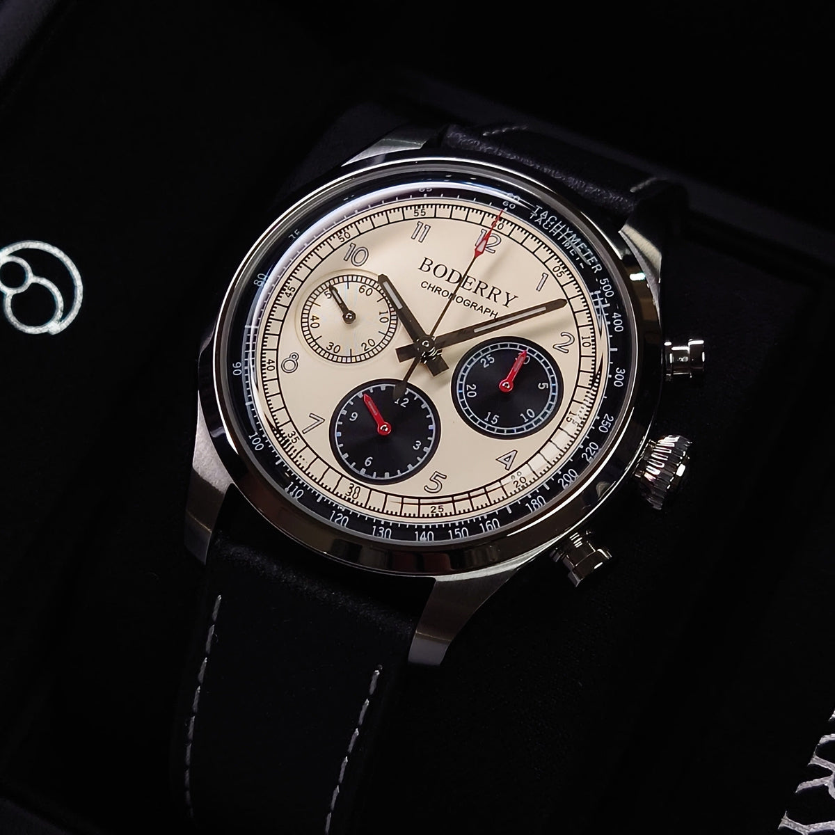 Boderry ASYMMETRY - Mechanical Chronograph with Domed Sapphire Crystal | Khaki M01-01