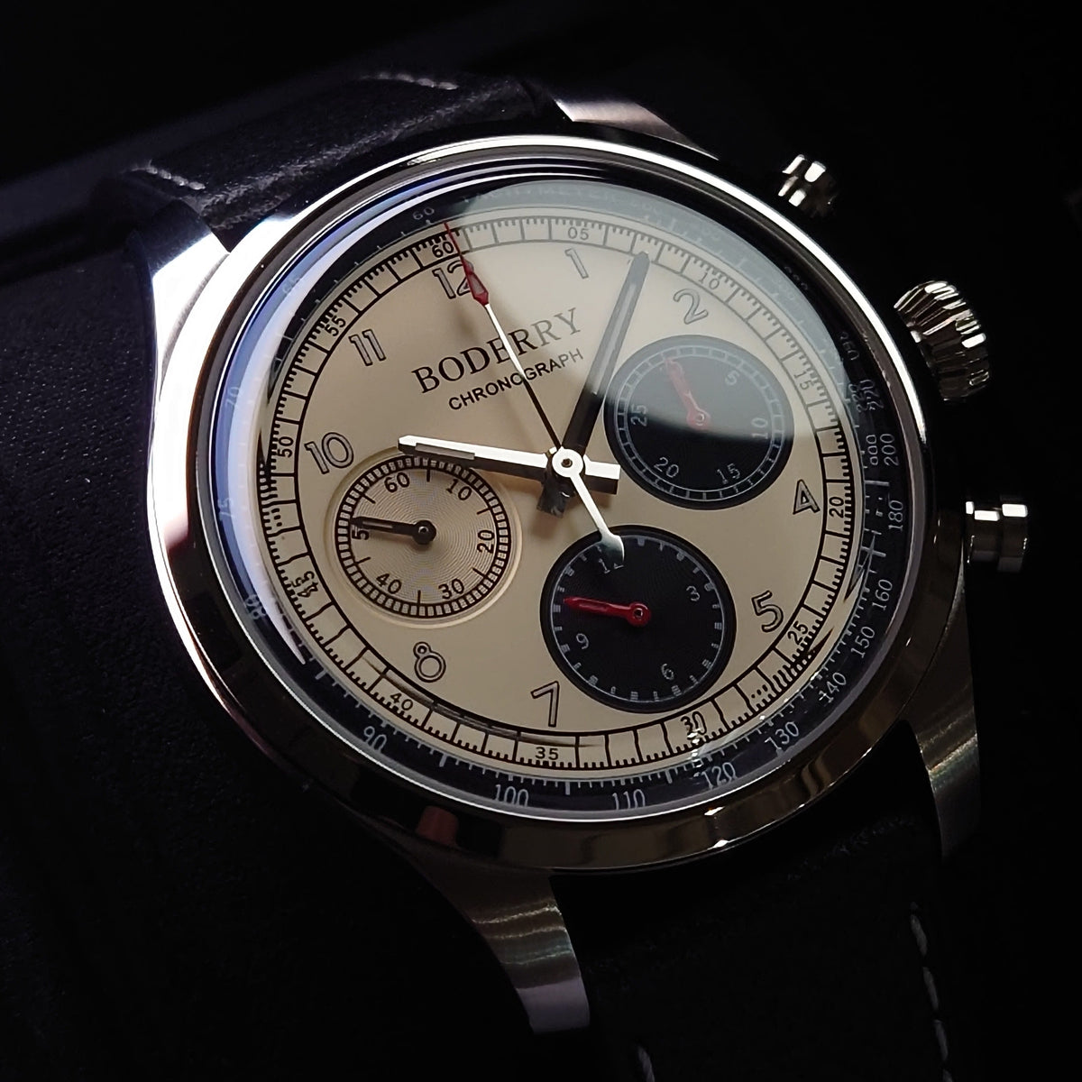 Boderry ASYMMETRY - Mechanical Chronograph with Domed Sapphire Crystal | Khaki M01-01