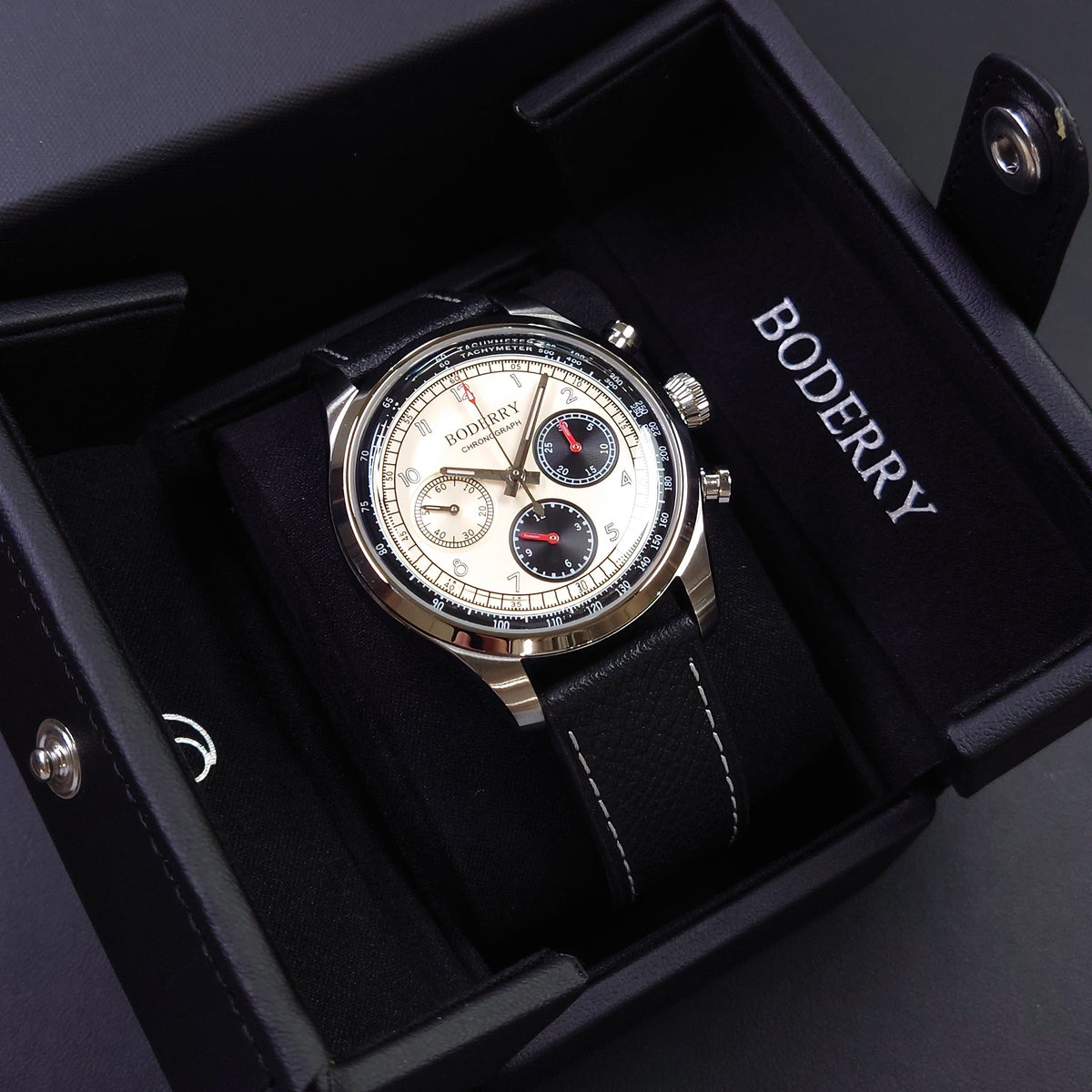 Boderry ASYMMETRY - Mechanical Chronograph with Domed Sapphire Crystal | Khaki M01-01