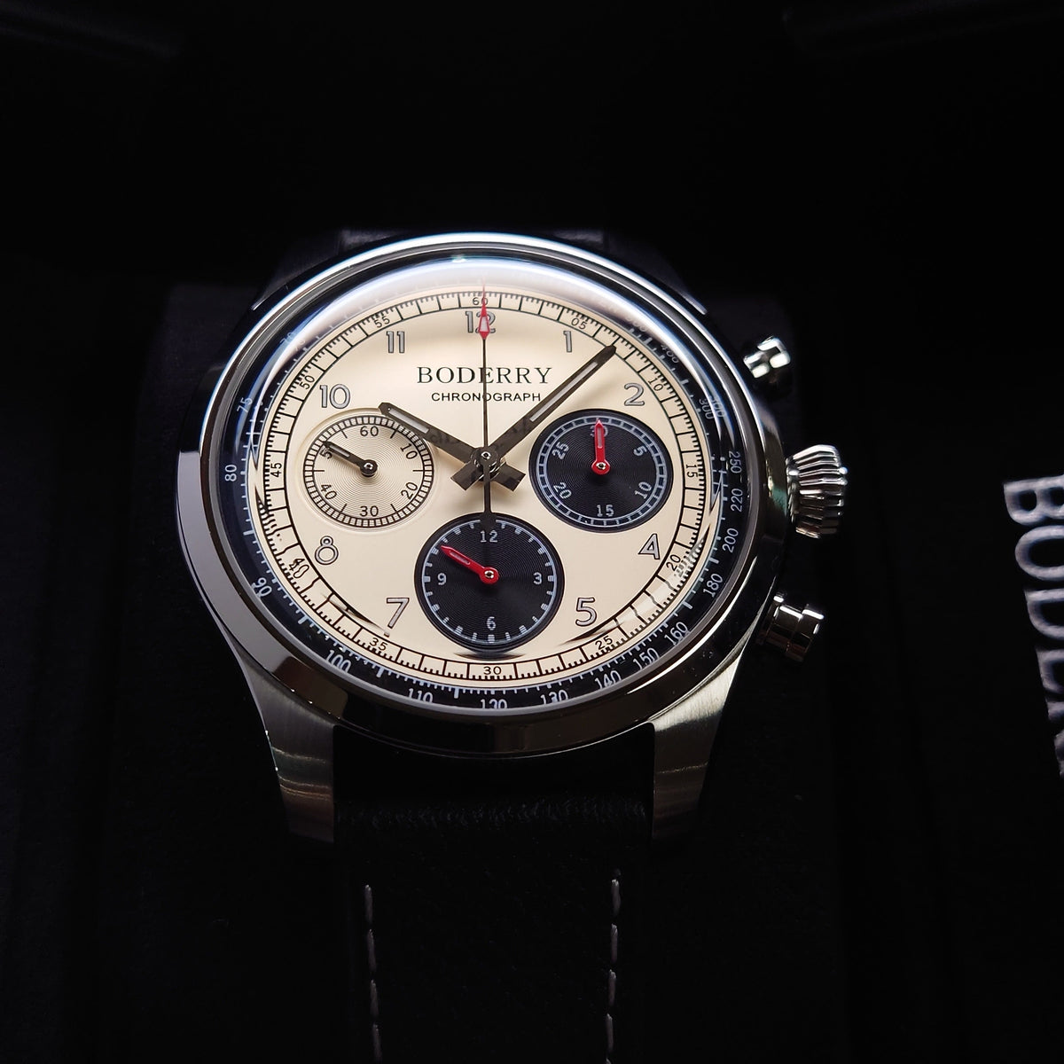 Boderry ASYMMETRY - Mechanical Chronograph with Domed Sapphire Crystal | Khaki M01-01