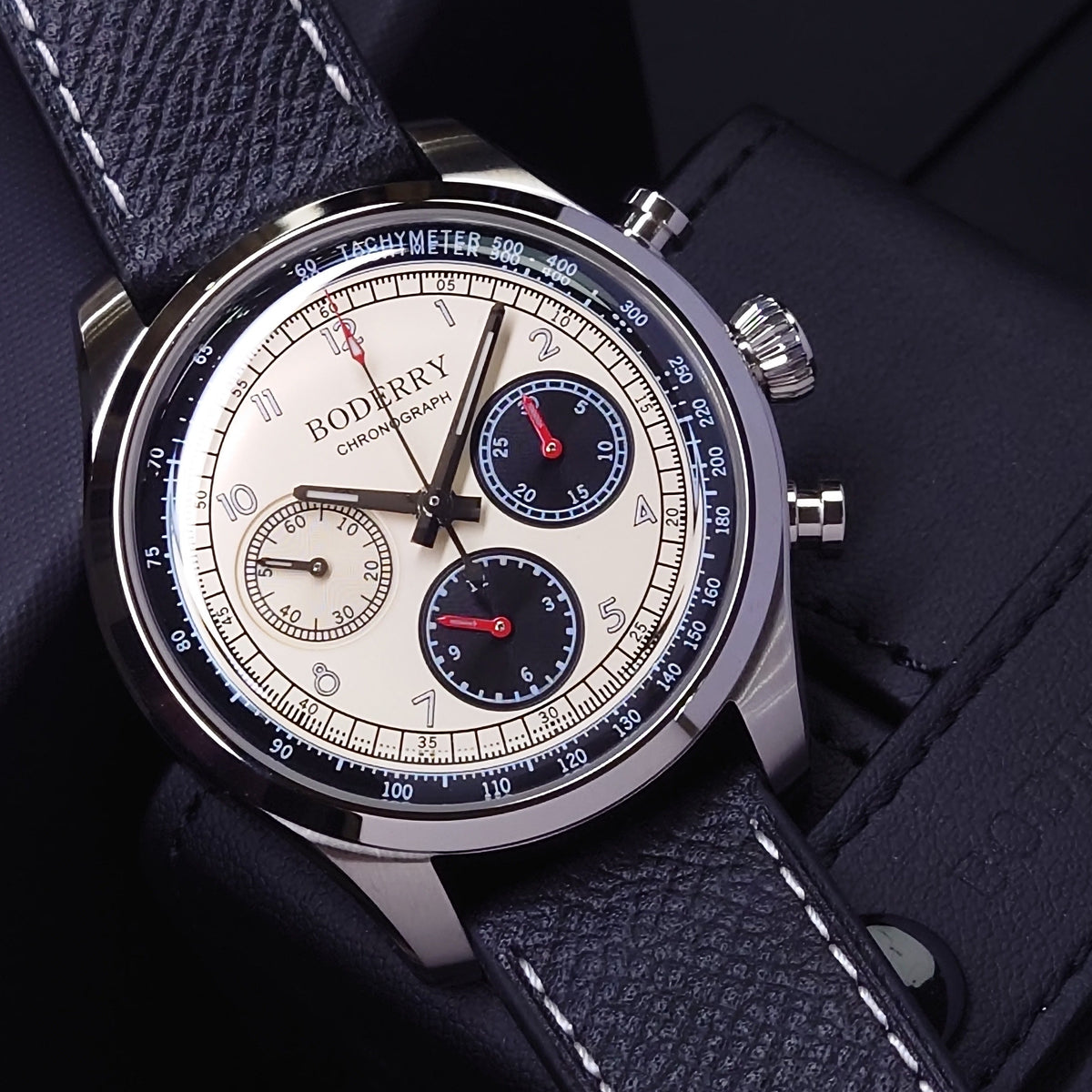 Boderry ASYMMETRY - Mechanical Chronograph with Domed Sapphire Crystal | Khaki M01-01