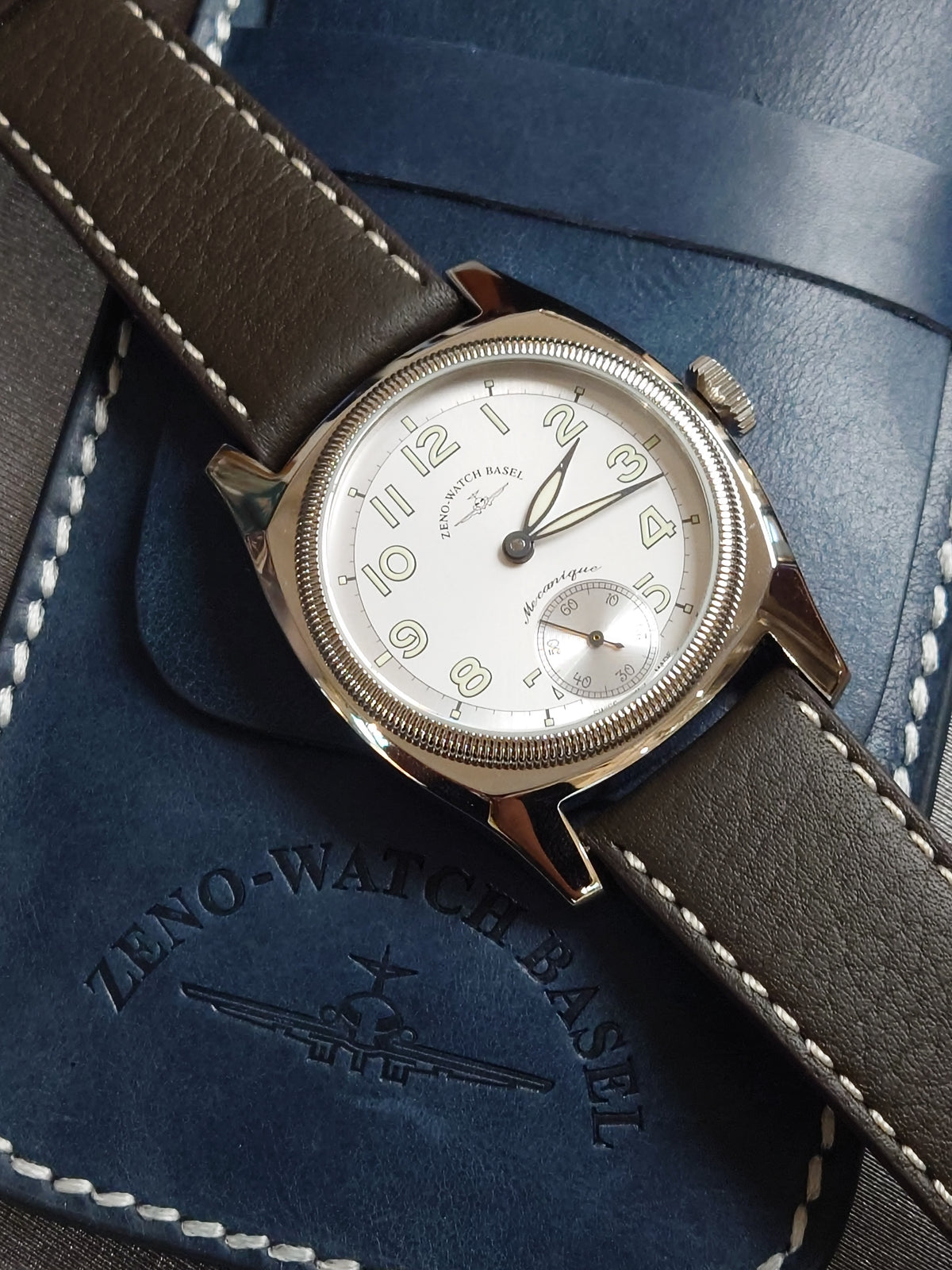 瑞士 Zeno-Watch Basel Retro Carre Winder 手動上鏈錶 6164-6-a3