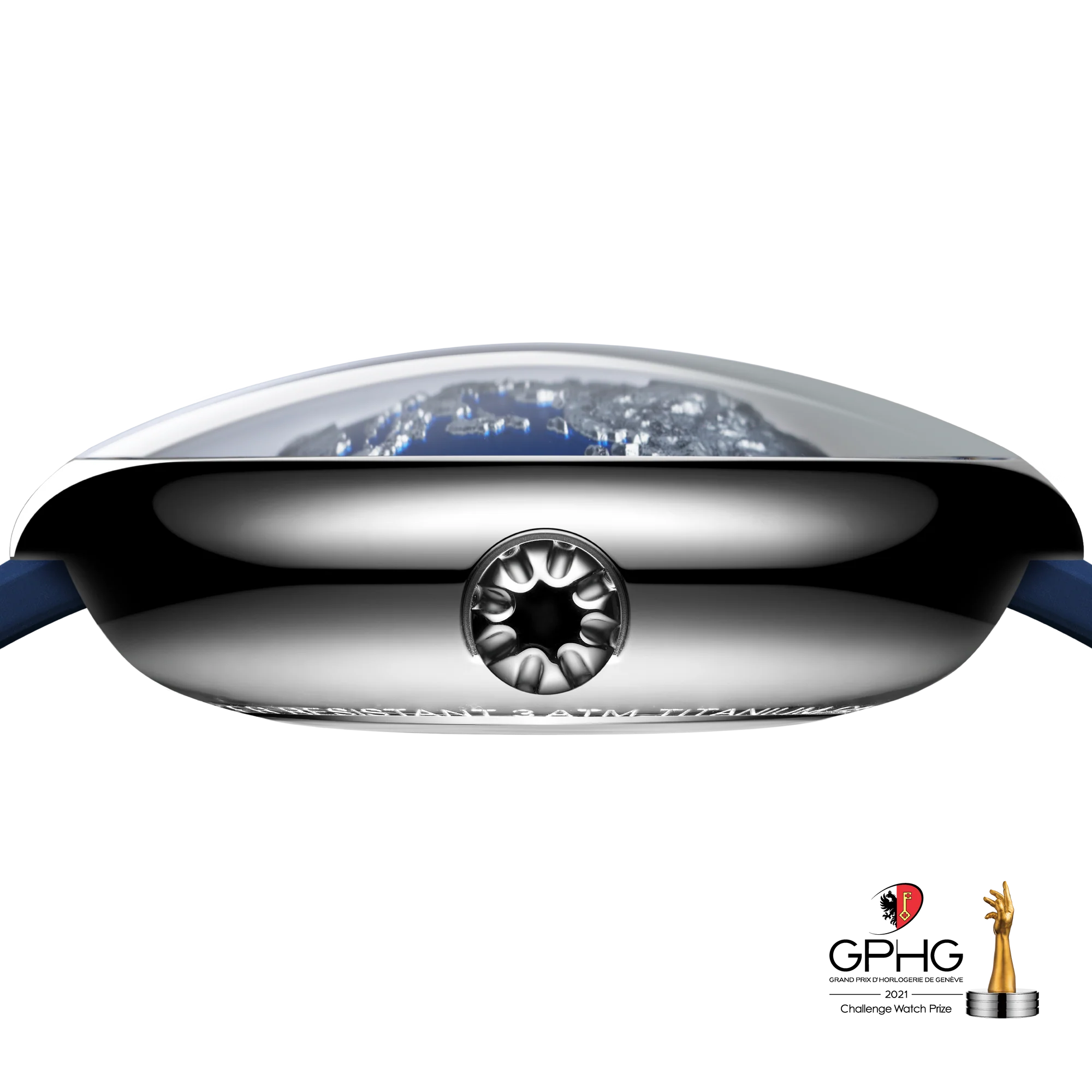 side view  CIGA design MECHANICAL WATCH BLUE PLANET II