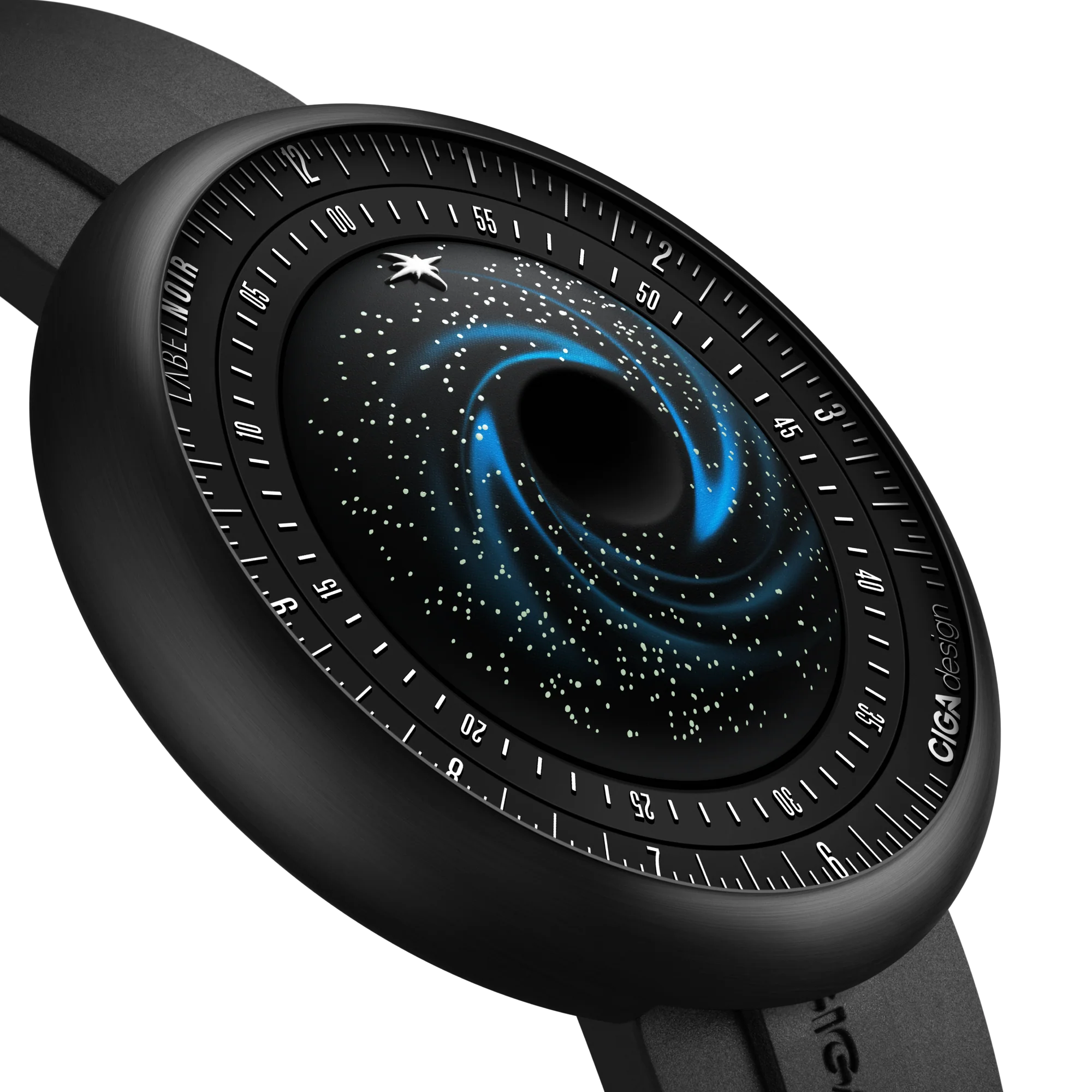 
CIGA design X LABEL NOIR AUTOMATIC WATCH BLUE PLANET II · BLACK STAR EDITION