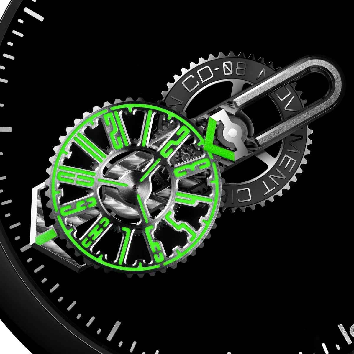 CIGA design AUTOMATIC WANDERING HOUR WATCH · TIME CIPHER - T021-SIGR-6B
