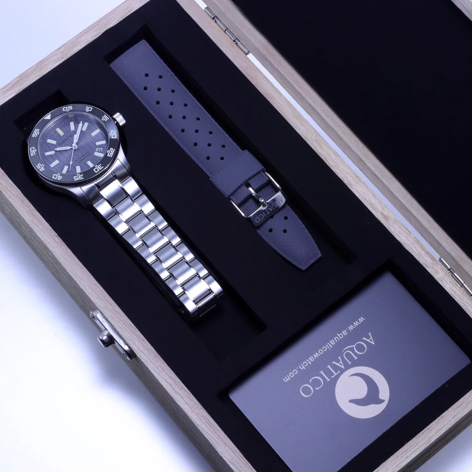 Aquatico Sea Dragon Tritium T100氣燈 潛水機械錶  Grey Dial