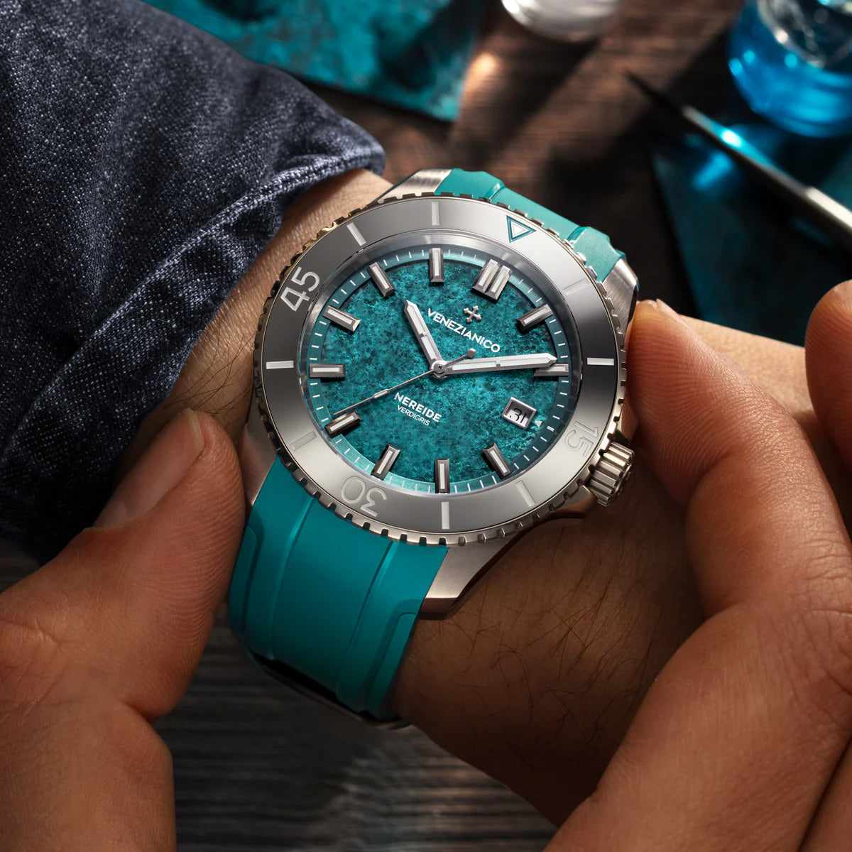 Venezianico Nereide Verdigris 銅綠錶面潛水錶 - 4521549