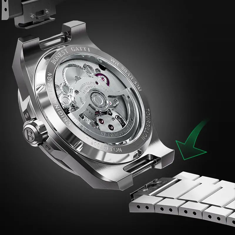 Bonest Gatti BG7006 Carbon Fiber Luminous Dial Tourbillon