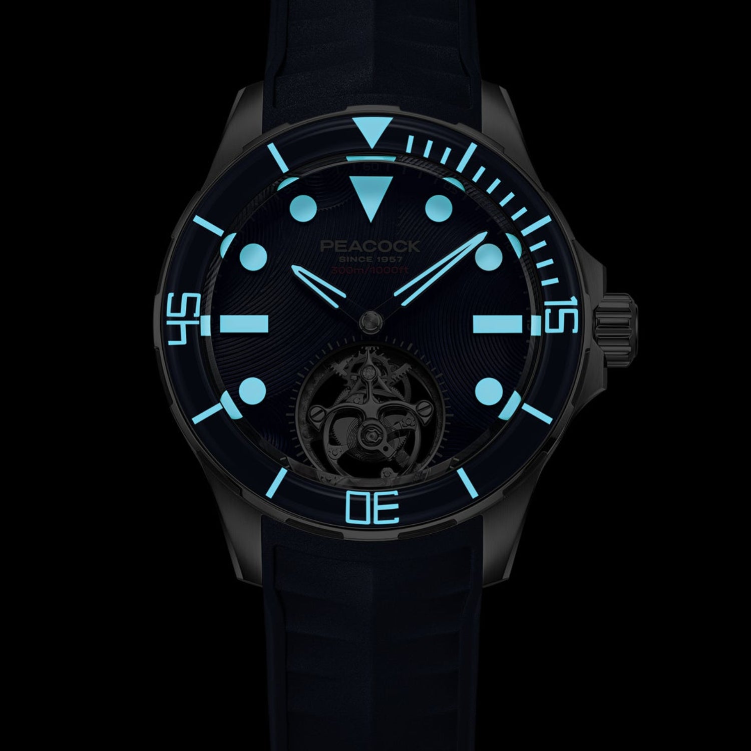 Peacock HAIYI Tourbillon Watch Diver [Limited Edition] - 孔雀海翼陀飛輪潛水錶 [限量版] - PFG0601.01 Green