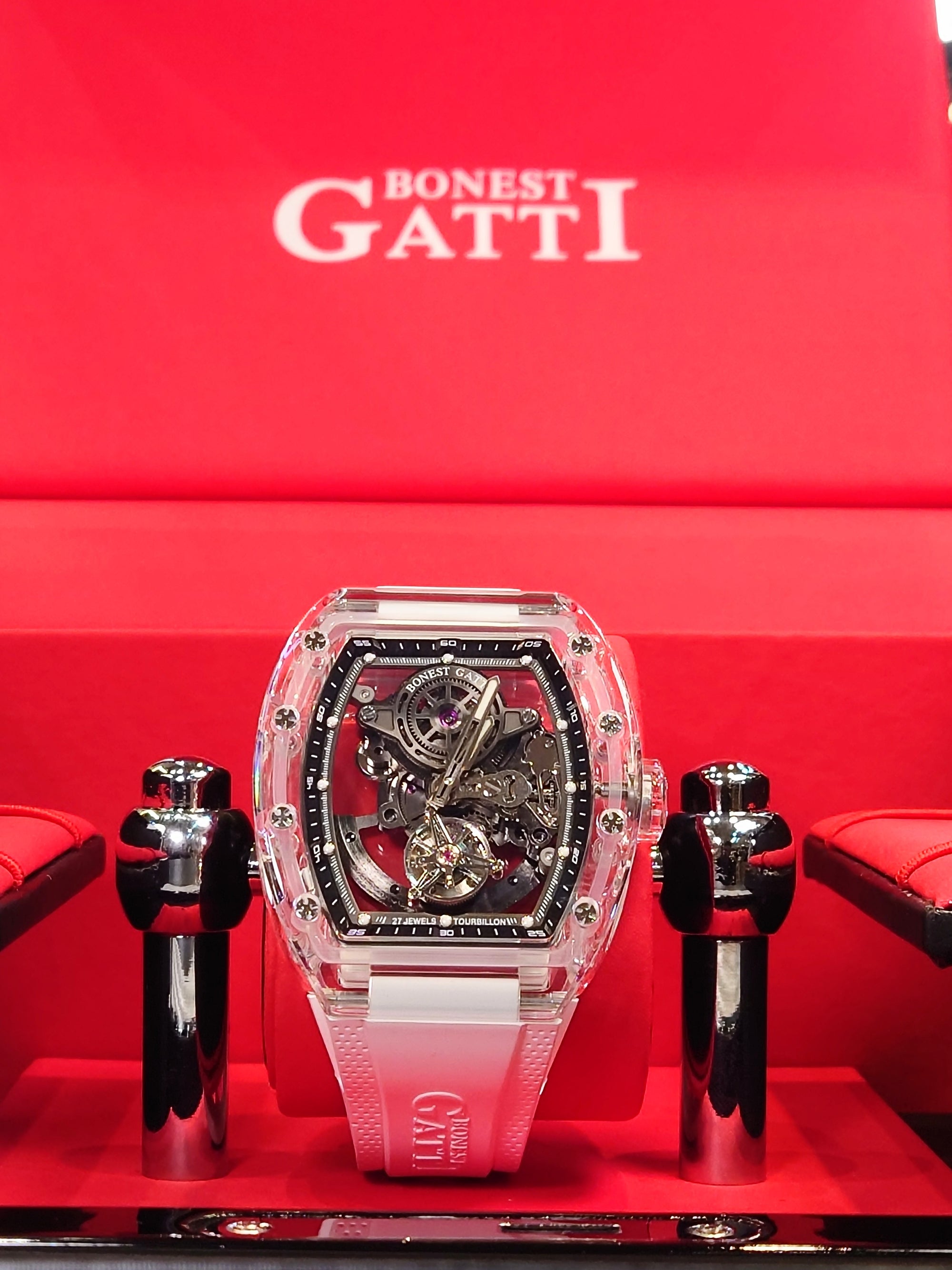 【Bonest Gatti 現貨發售全透視自動陀飛輪】BG7001-R1