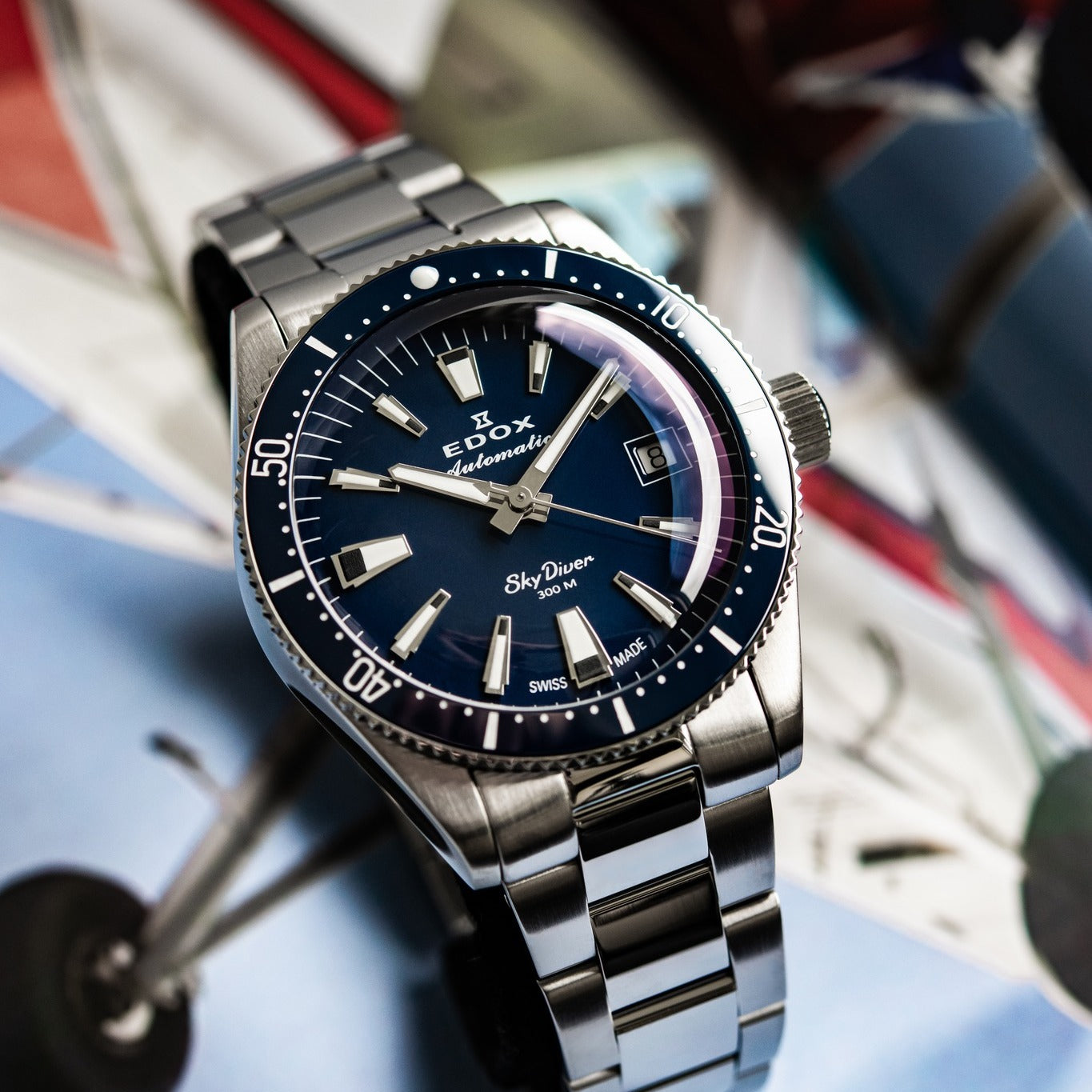 EDOX Skydiver 38 Date 自動錶 80131 3BUM BUIN