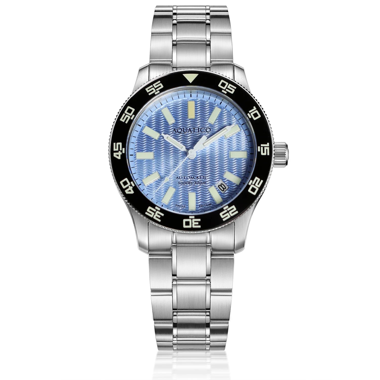 Aquatico Sea Dragon Tritium T100氣燈 潛水機械錶  Light Blue