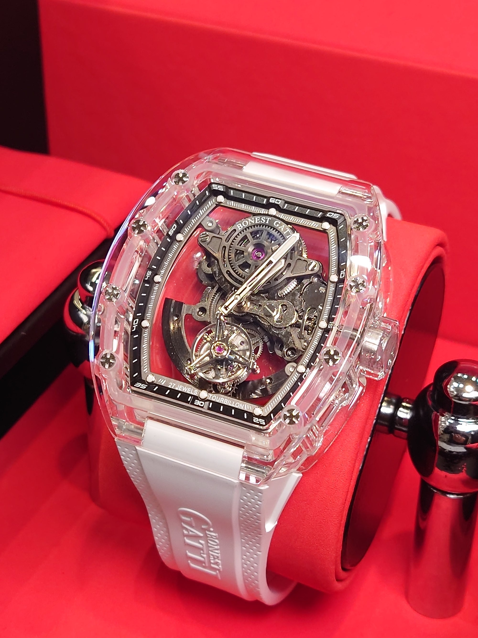 【Bonest Gatti 現貨發售全透視自動陀飛輪】BG7001-R1