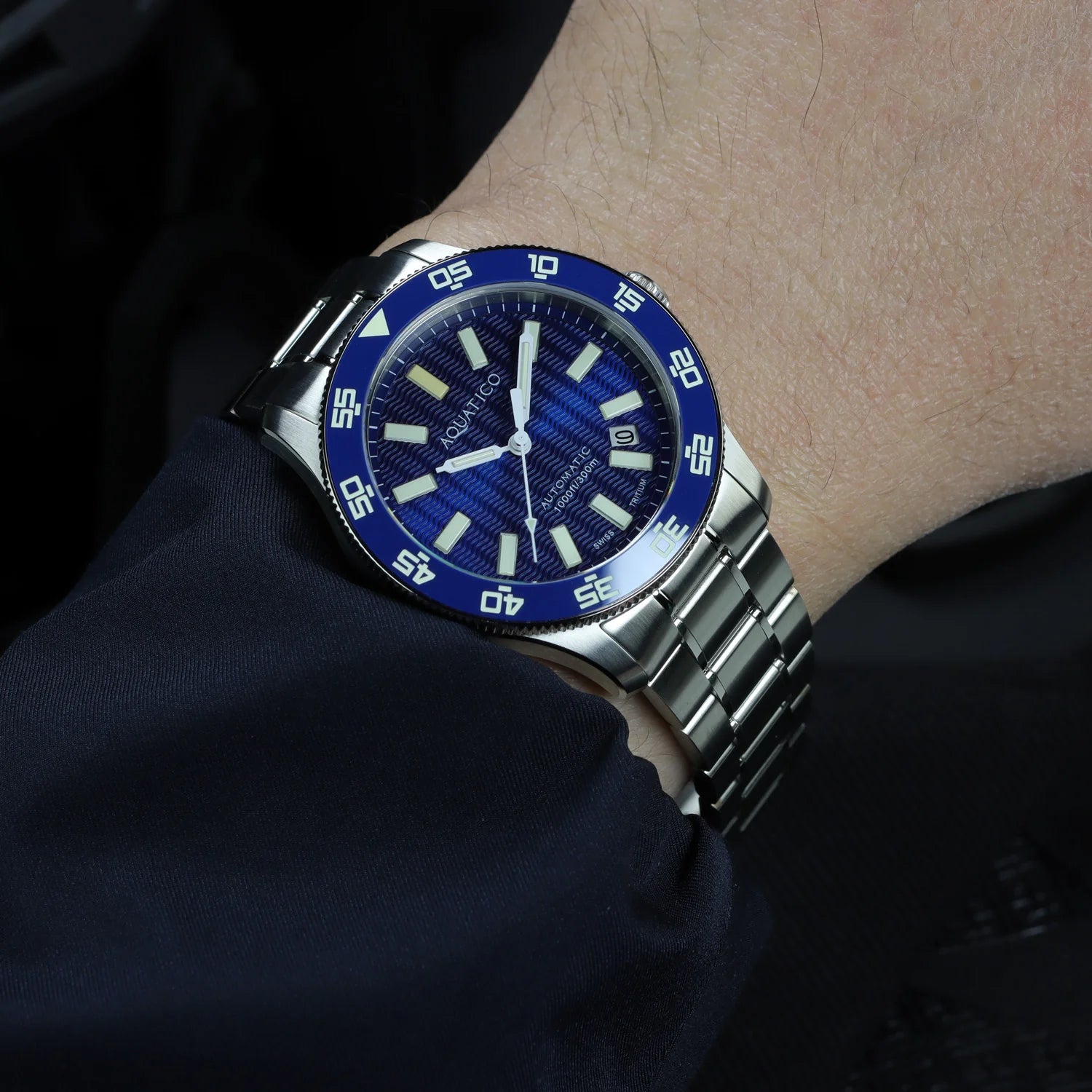 Aquatico Sea Dragon Tritium T100氣燈 潛水機械錶 Blue Dial