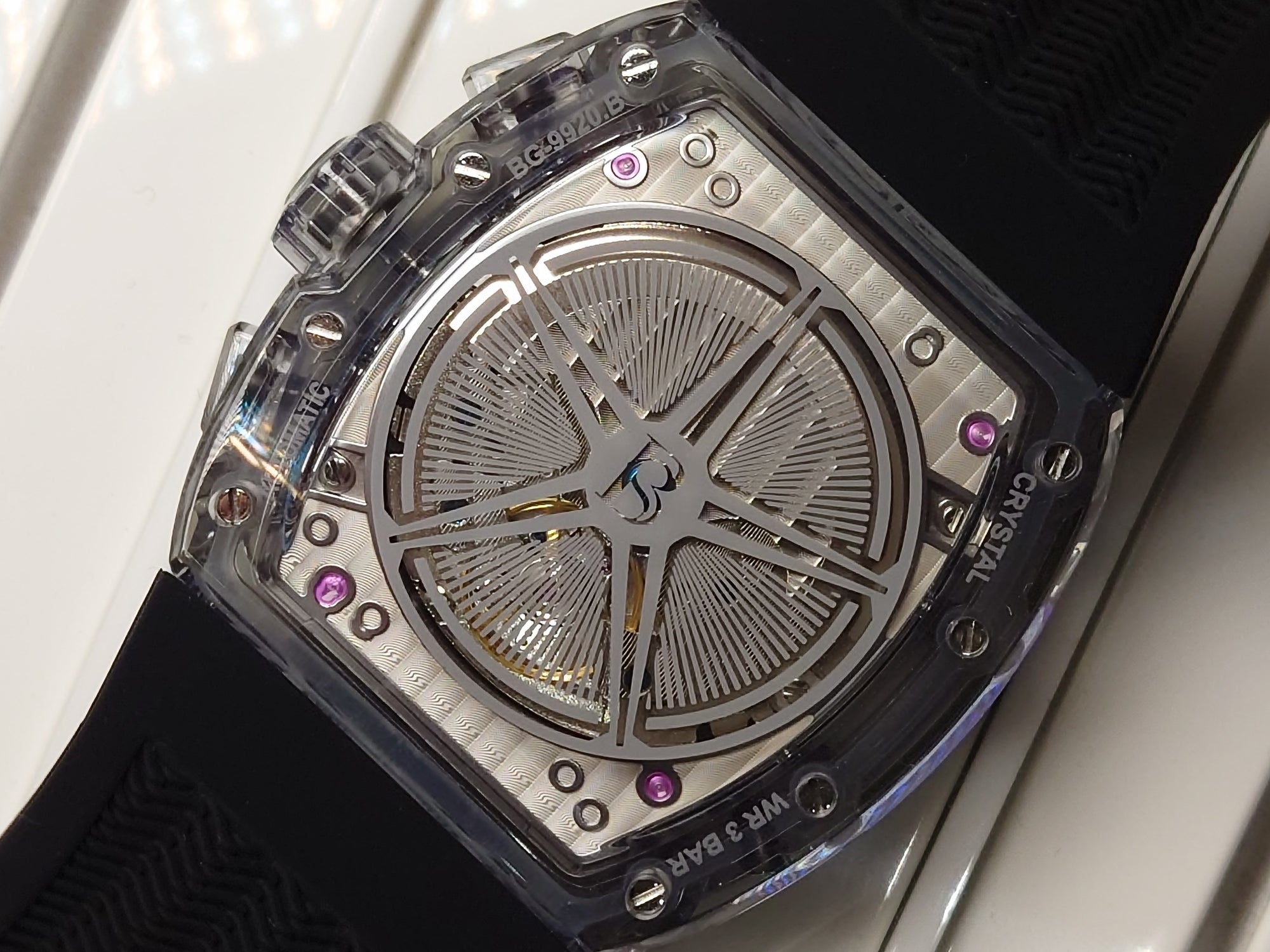 Bonest Gatti 酒桶形水晶多功能自動錶 BG6006-R3