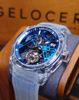 Agelocer 水晶錶殼80小時陀飛輪  - 藍面-AL-9104S11