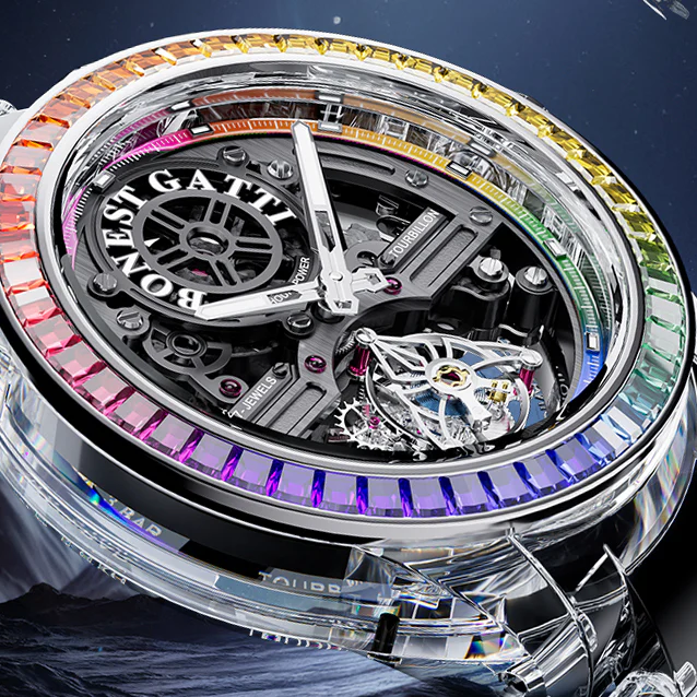 Bonest Gatti 72-Hour Rainbow Crystal Automatic Tourbillon BG7007-G1