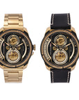TACS ATL 復古黑金雙鏡頭自動錶 Automatic Twin Lens Retro 2002BZ Gold Limited Exclusive Box Set 黑色皮帶 + 金色鋼帶