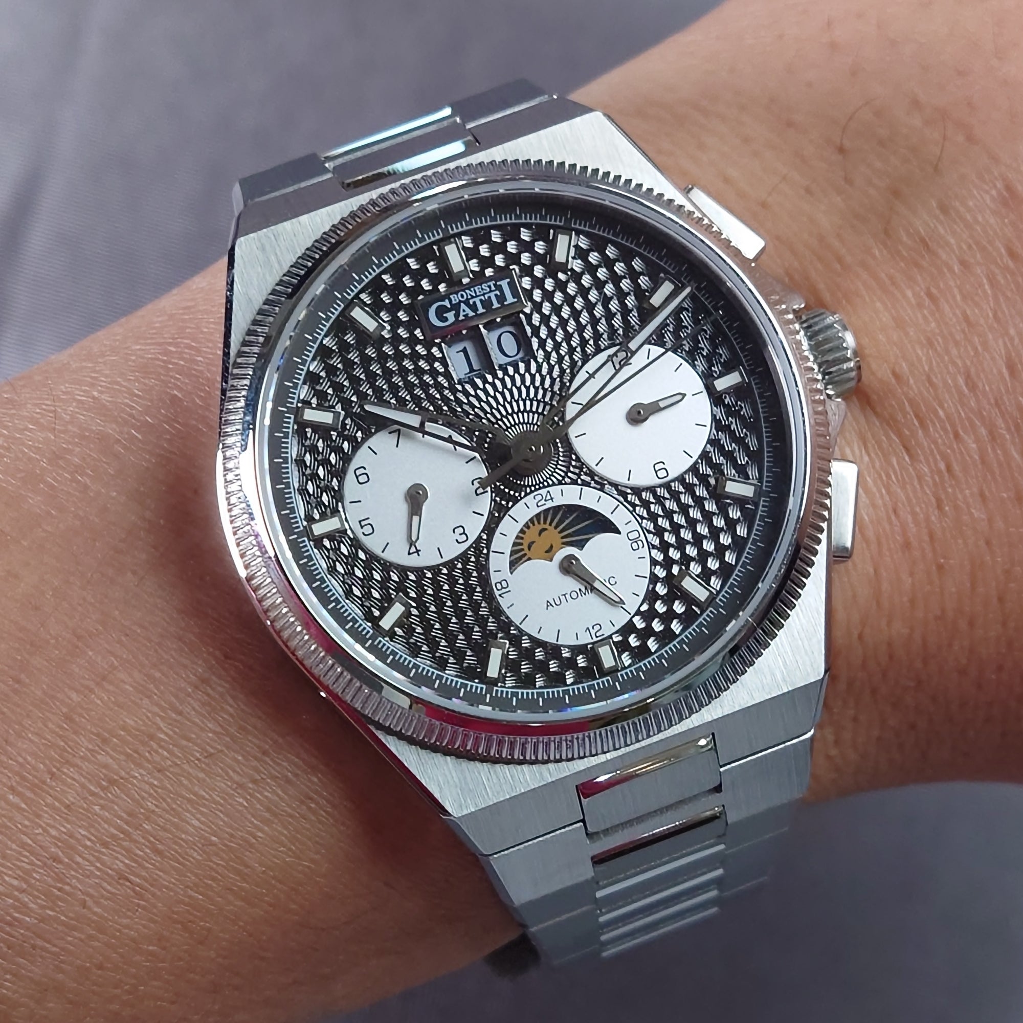 Bonest Gatti 現貨發售 多功能自動錶 BG8006-S1 BK