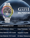 Bonest Gatti 72小時彩虹水晶自動陀飛輪 V2 BG7007-G1