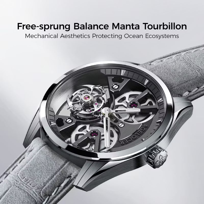 AGELOCER New In Free-sprung Balance 3D-Manta Tourbillon Watch -  9301A7SBK