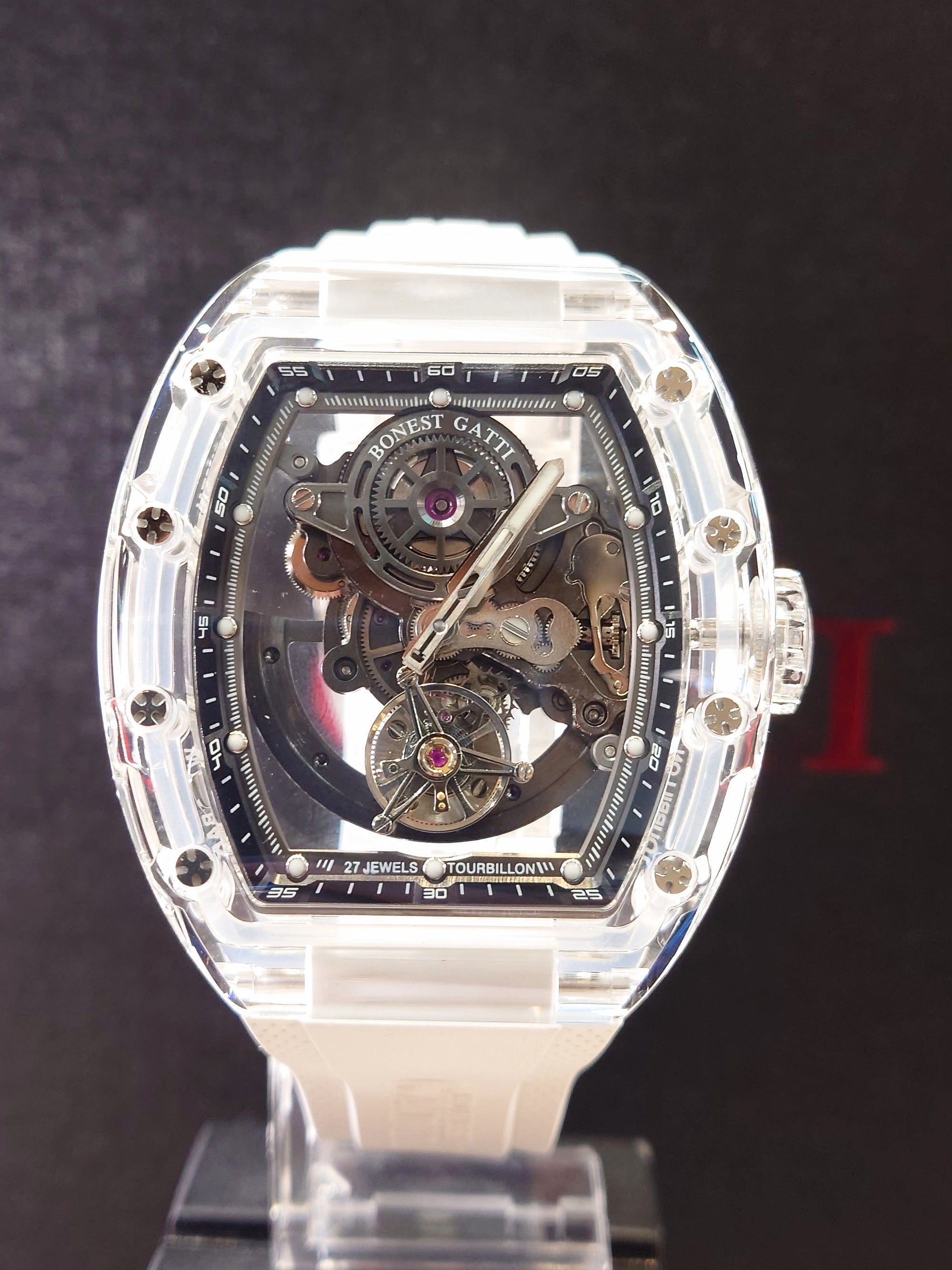 【Bonest Gatti 現貨發售全透視自動陀飛輪】BG7001-R1