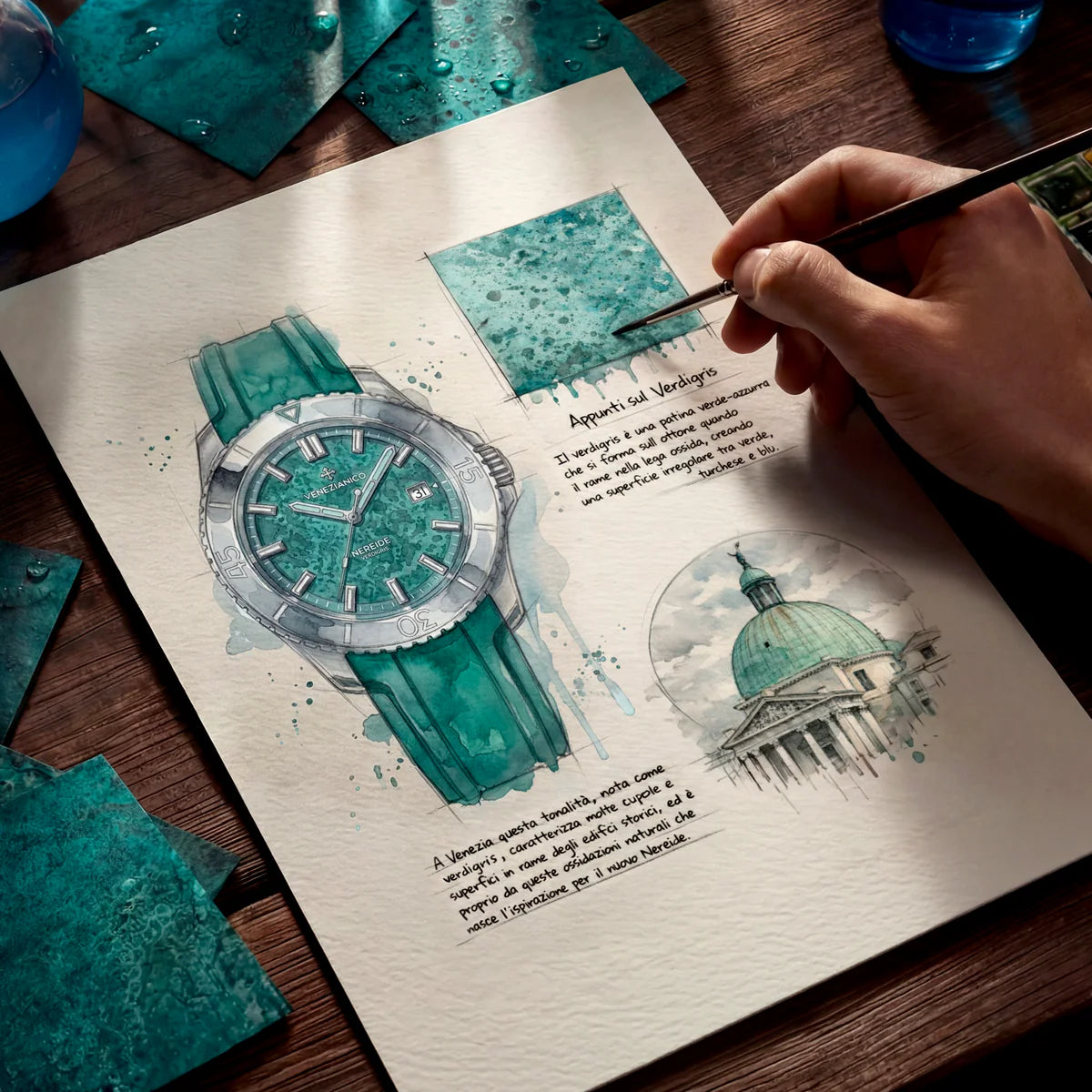 Venezianico Nereide Verdigris 銅綠錶面潛水錶 - 4521549
