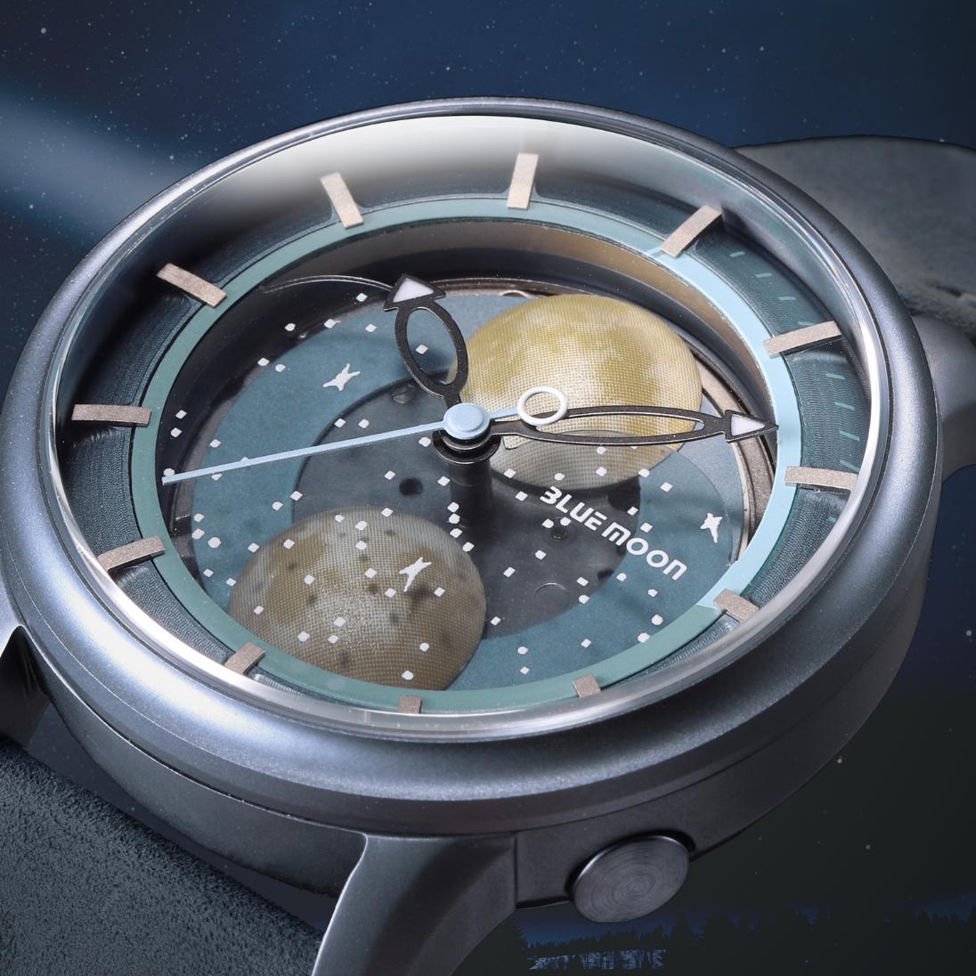 OVD Blue Moon 3D 夜光月球 自動錶 - OM02