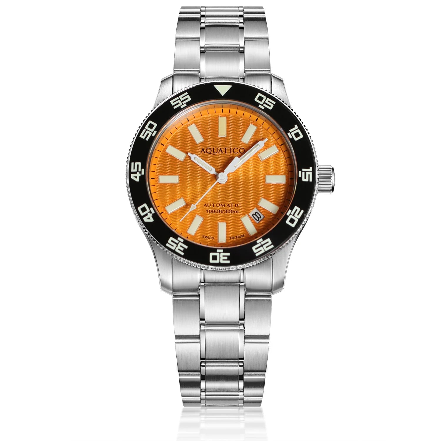 Aquatico Sea Dragon Tritium T100氣燈 潛水機械錶  Orange Dial